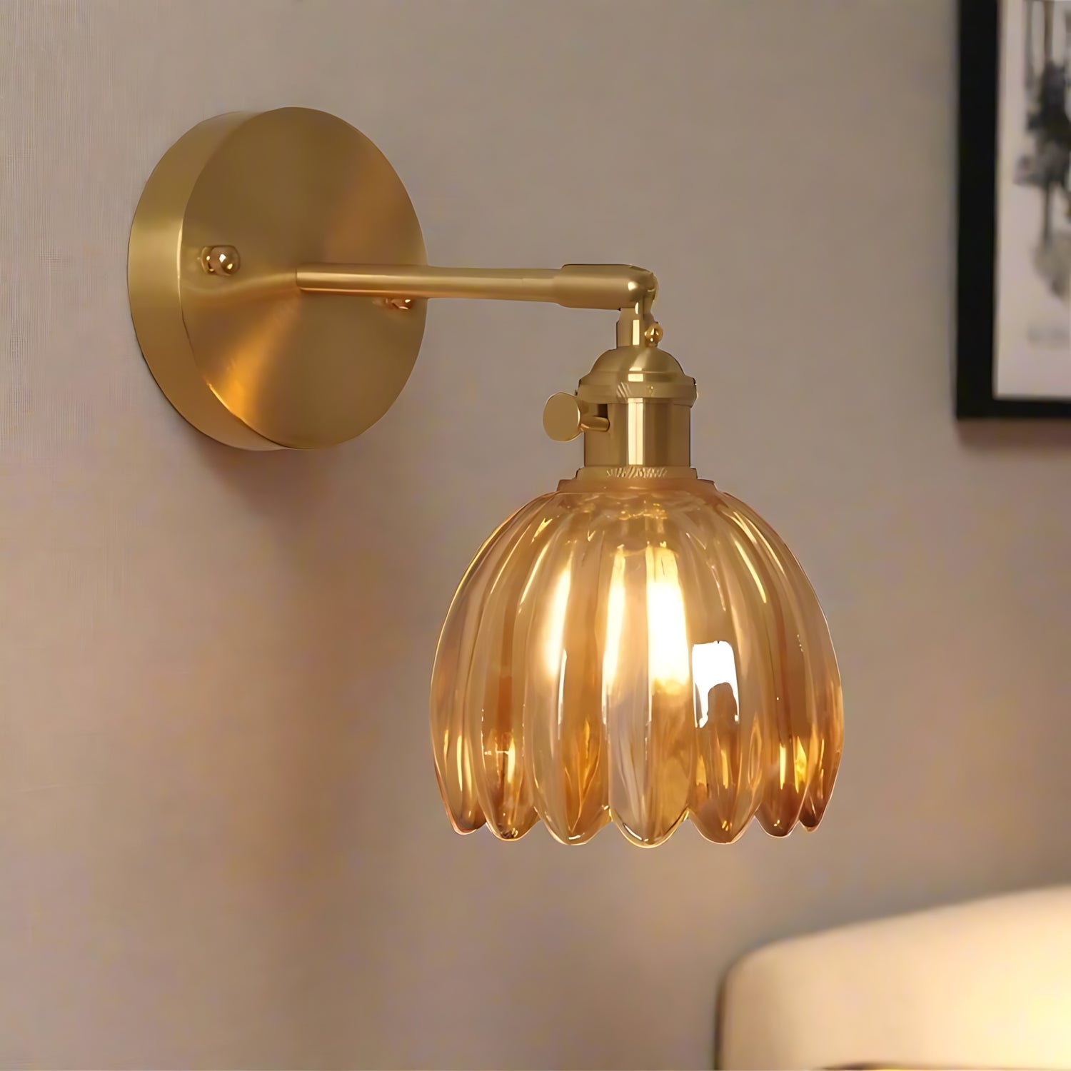 Retro Tulip Glass Wall Sconce