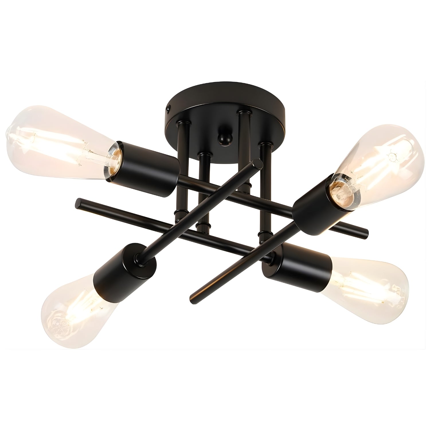 Skara - Retro-Inspired Semi Flush Chandelier - Modern Sputnik Ceiling Fixture