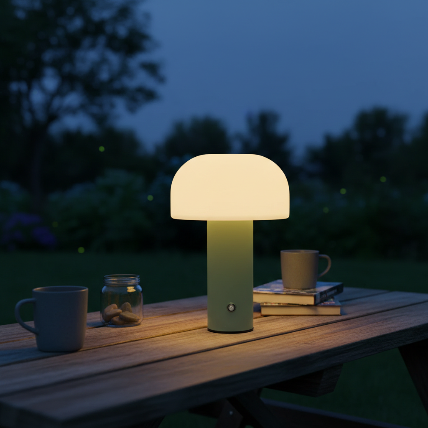 Hatz - 8" LED Wireless Iron Mushroom Lamp