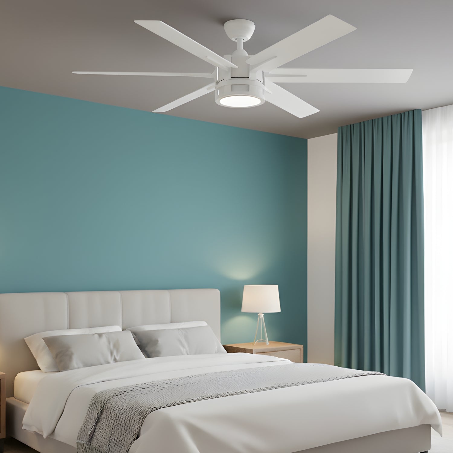 Elva – 56" Modern 6-Blade Ceiling Fan with LED Light & Remote