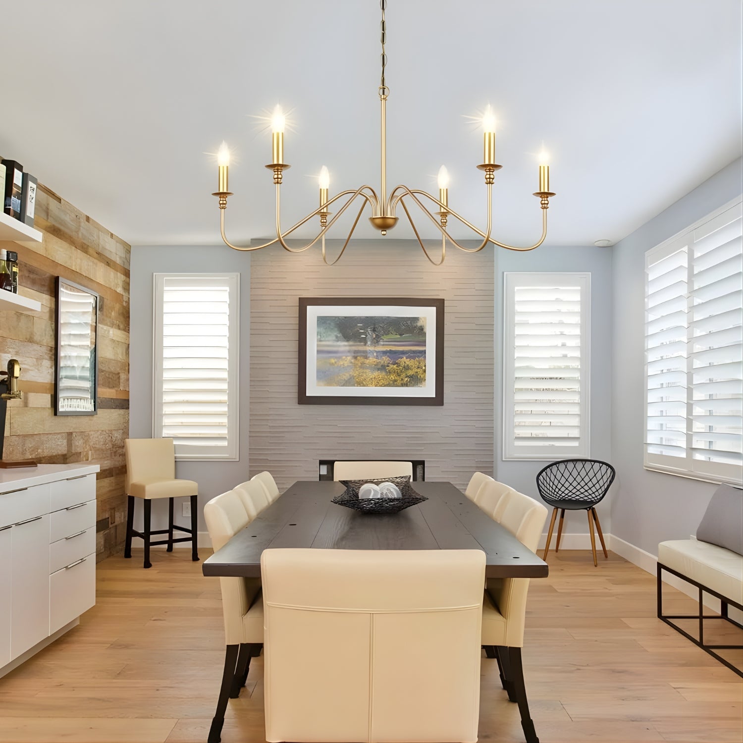 Niva - 35" Retro Loft Vintage American Style E14 Ceiling Chandelier Light, Black & Gold Modern Industrial Fixture