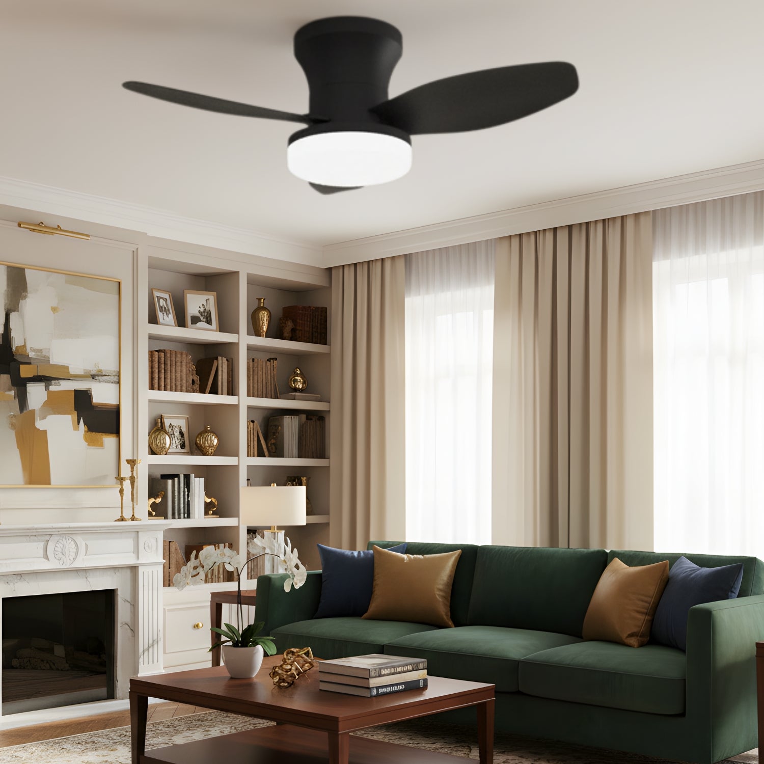 Brunn - 3 Blade Ceiling Fan with Dimmable LED & Remote Control