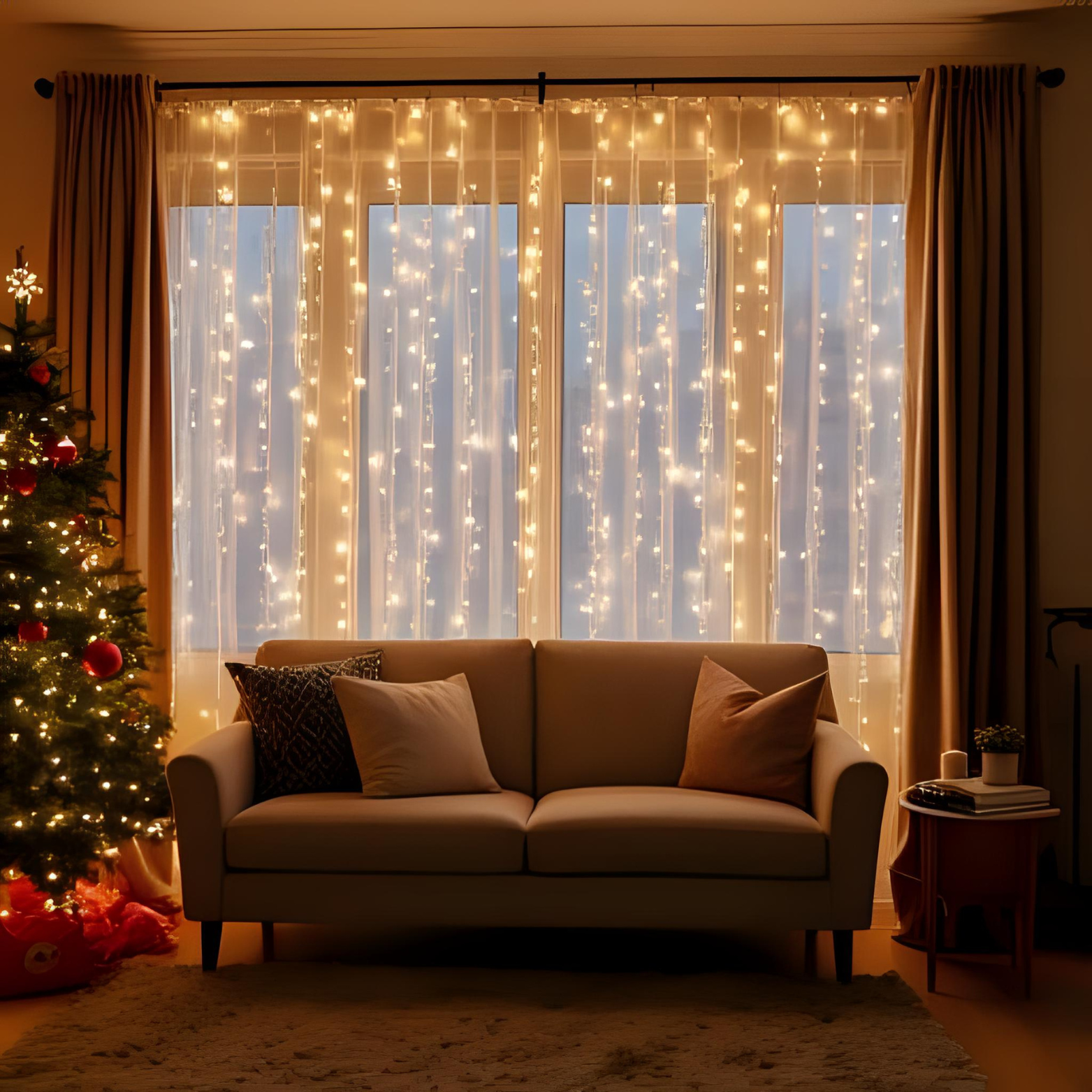 Outdoor Christmas Net LED Curtain Solar Light