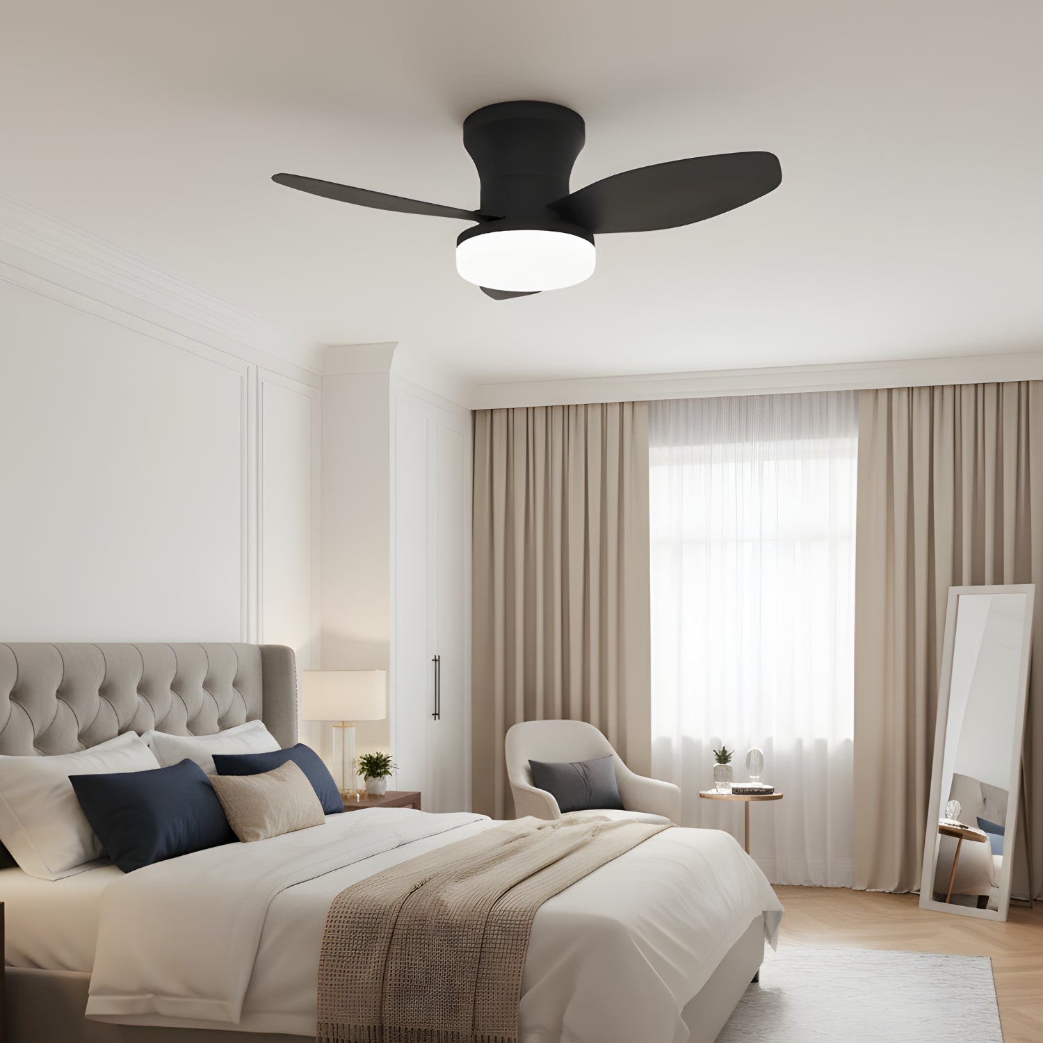 Brunn - 3 Blade Ceiling Fan with Dimmable LED & Remote Control