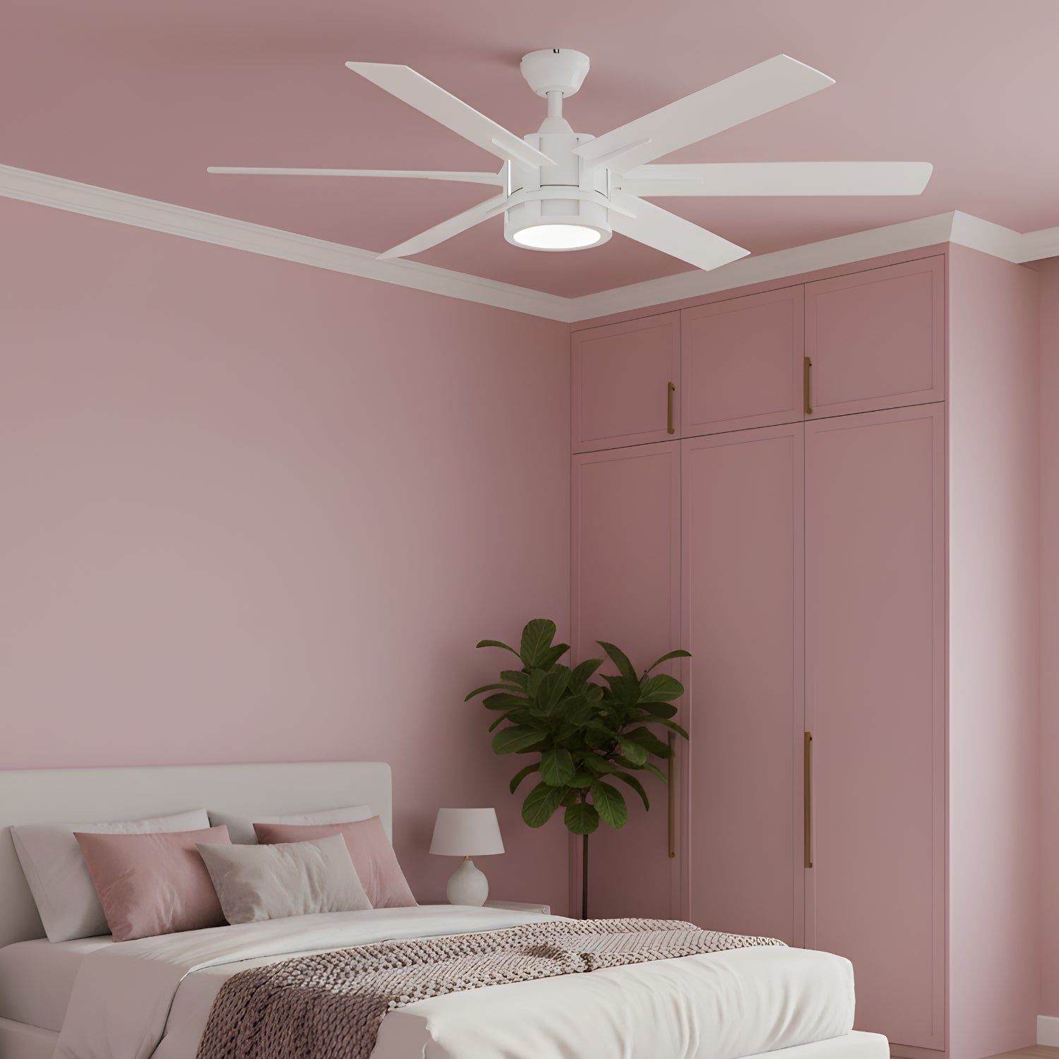Elva – 56" Modern 6-Blade Ceiling Fan with LED Light & Remote
