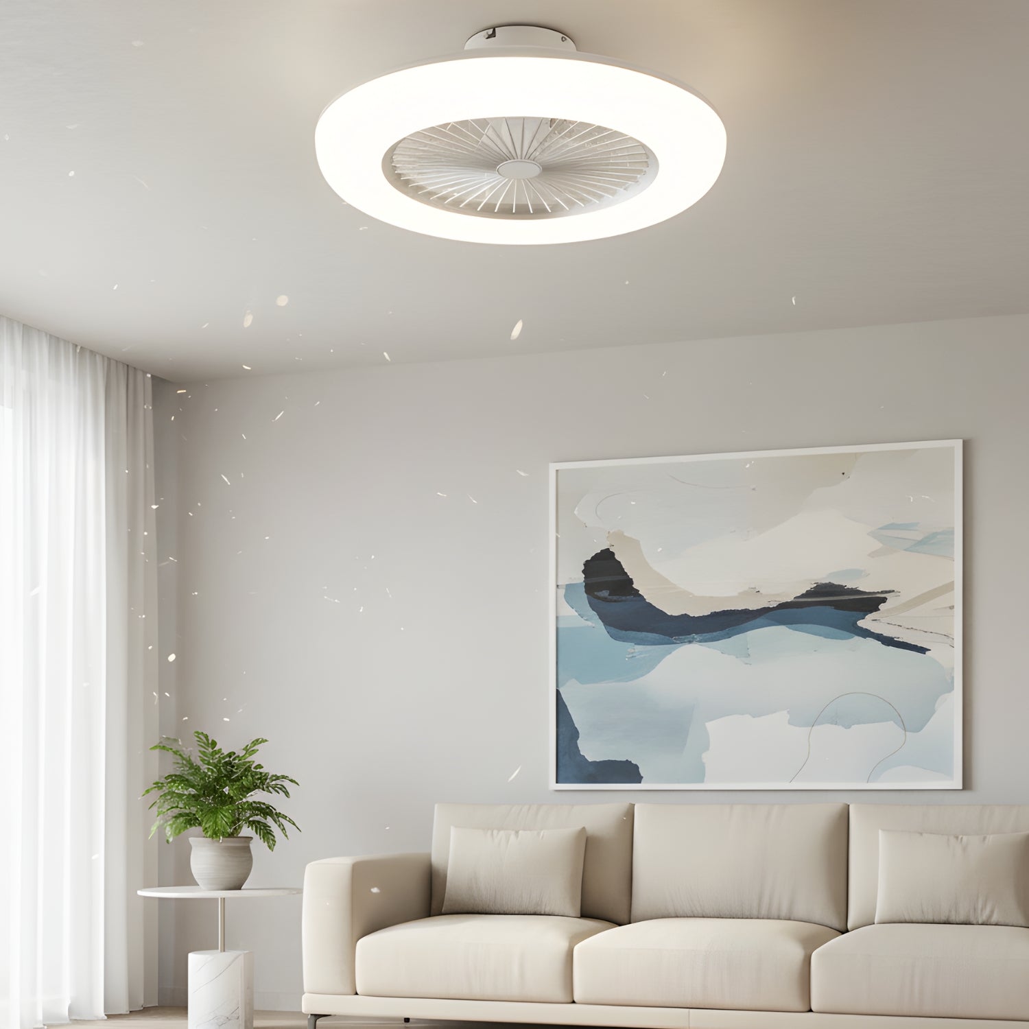 Varn – Modern Compact Ceiling Fan with Dimmable Light & Remote