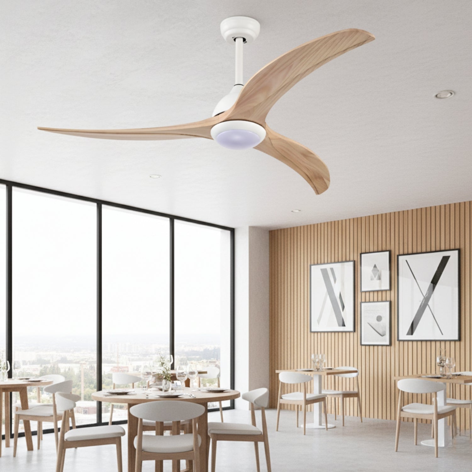 Osna - 52" Indoor/Outdoor Ceiling Fan with LED Light, Remote, 6 Speeds