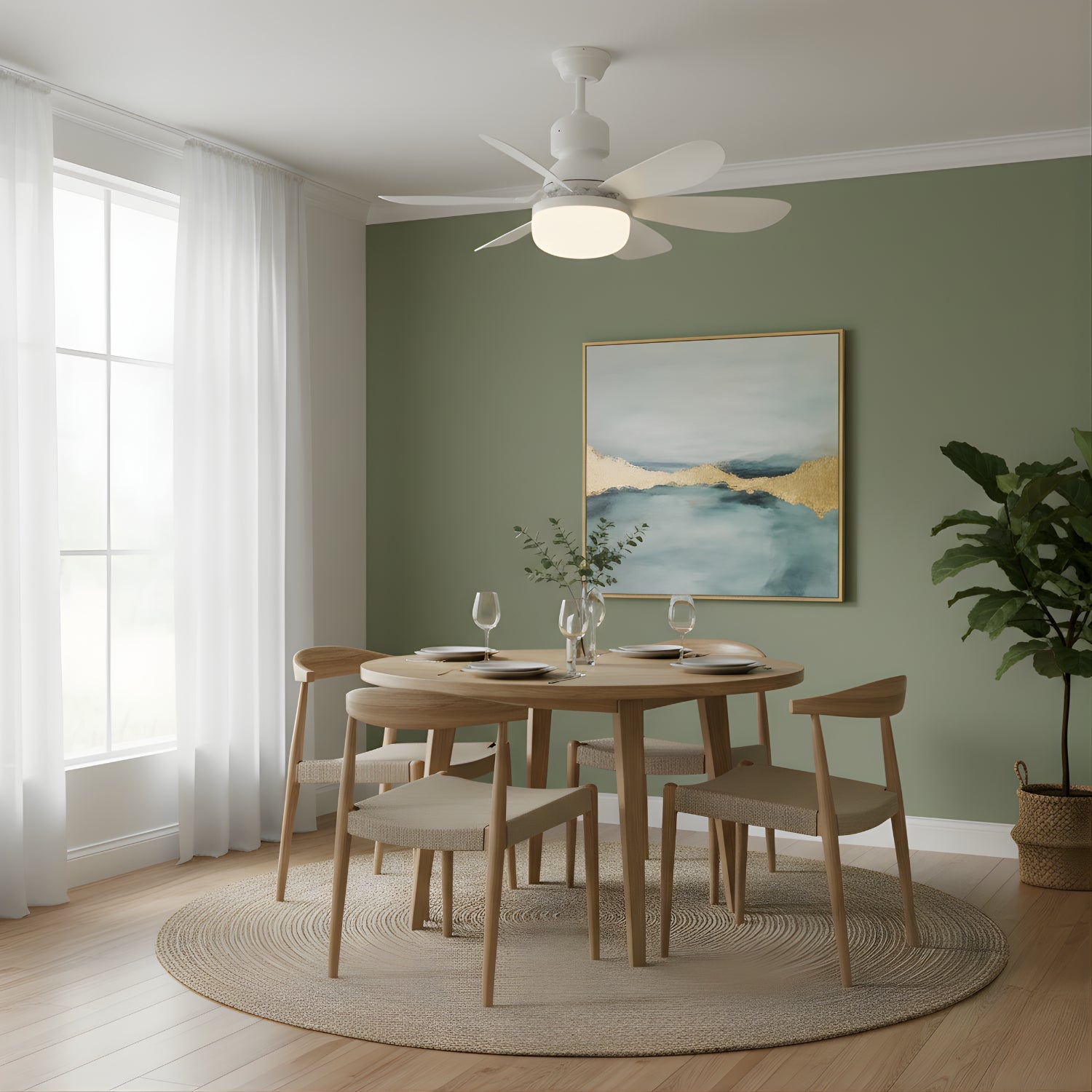 Zella - Modern LED Ceiling Fan Light with Remote