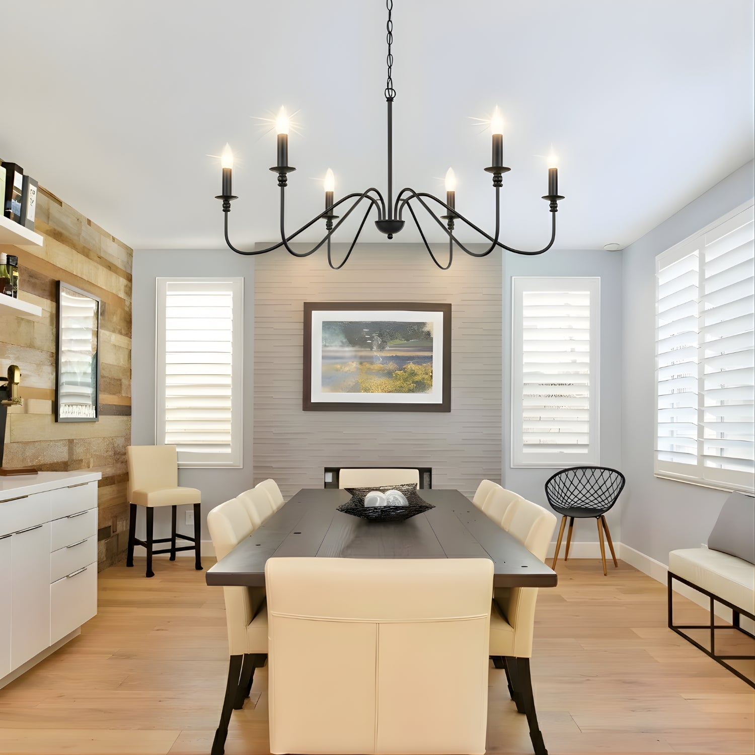 Niva - 35" Retro Loft Vintage American Style E14 Ceiling Chandelier Light, Black & Gold Modern Industrial Fixture