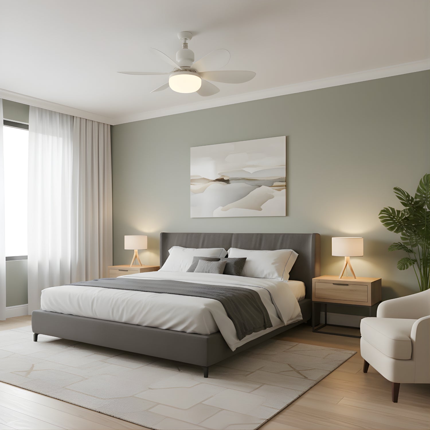 Zella - Modern LED Ceiling Fan Light with Remote