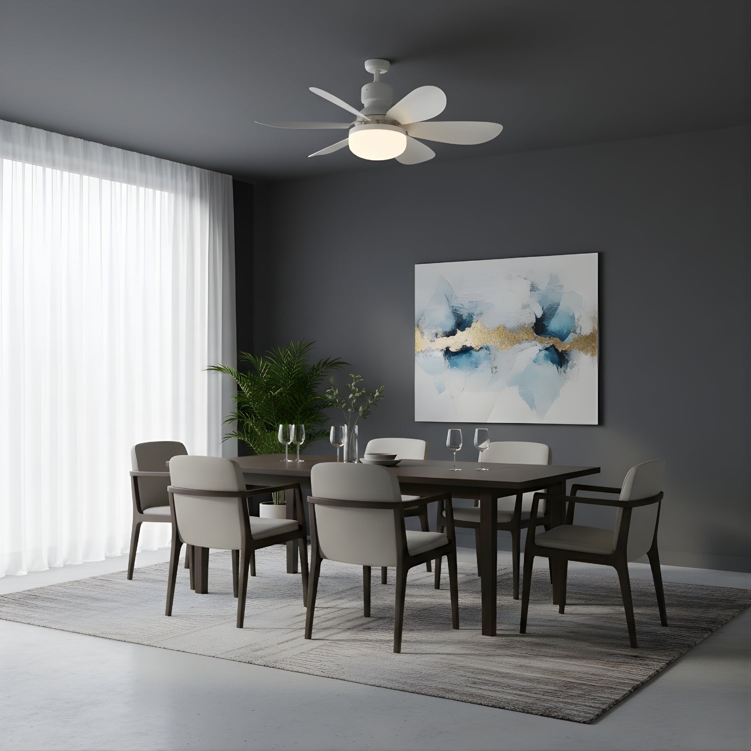Zella - Modern LED Ceiling Fan Light with Remote