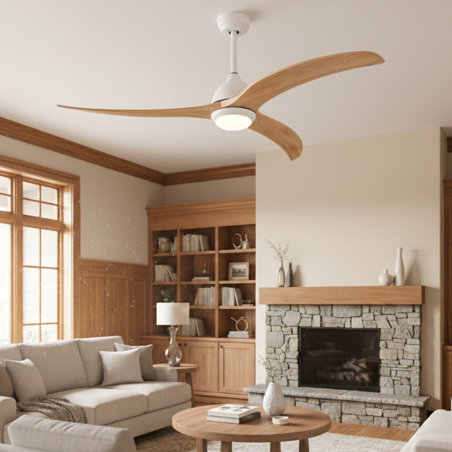 Osna - 52" Indoor/Outdoor Ceiling Fan with LED Light, Remote, 6 Speeds