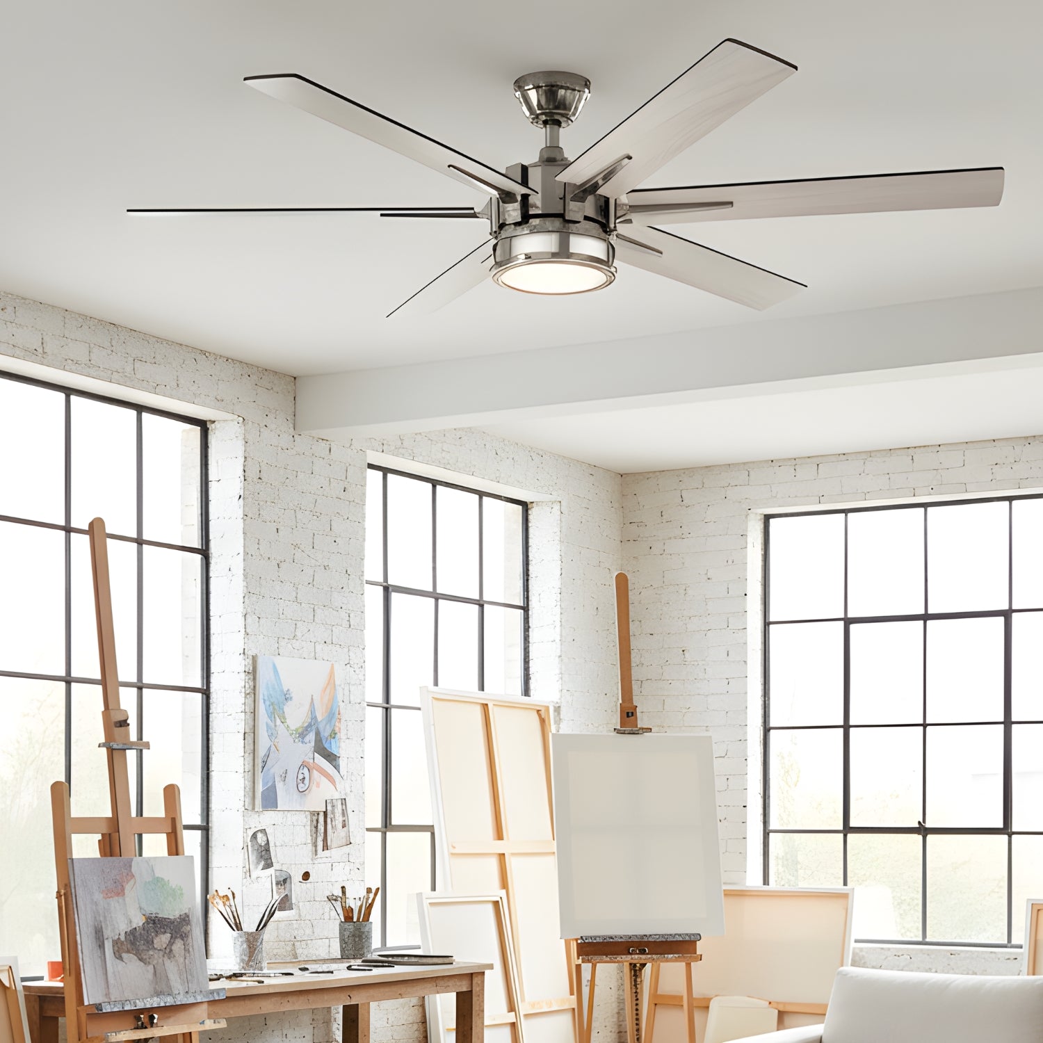 Elva – 56" Modern 6-Blade Ceiling Fan with LED Light & Remote