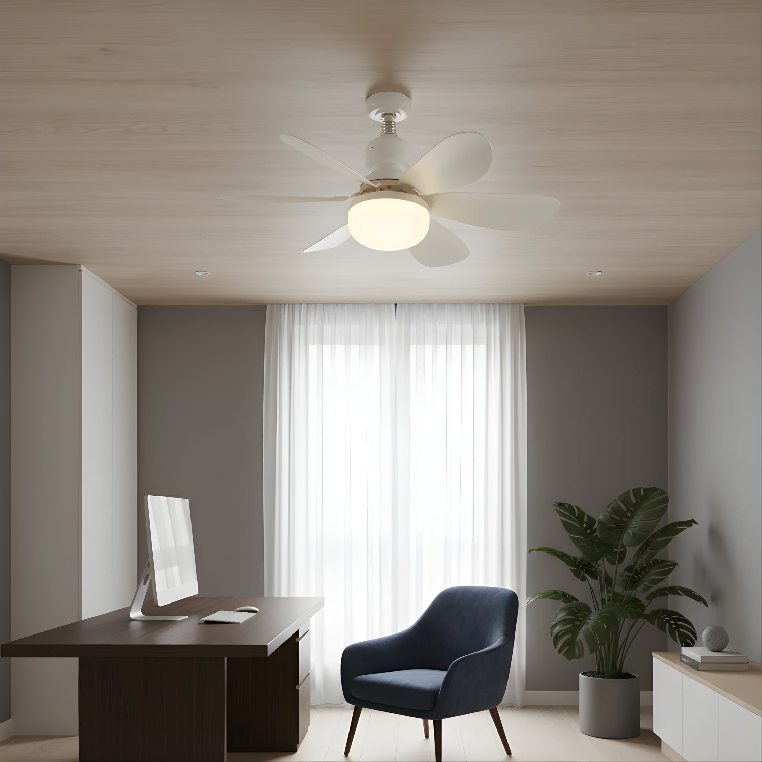 Zella - E27 Ceiling Fan LED Light with Remote