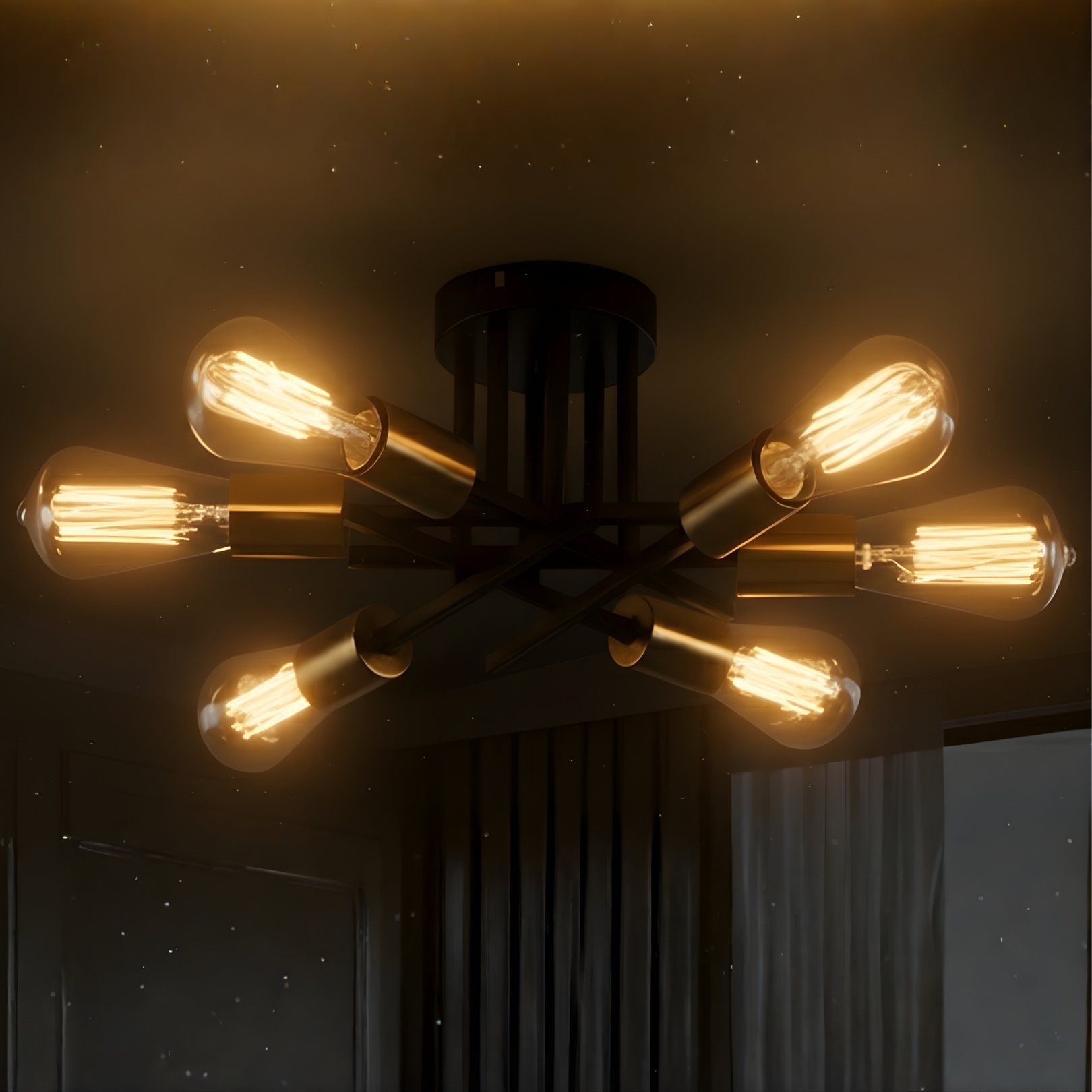Skara - Flush Chandelier - Modern Sputnik Ceiling Fixture