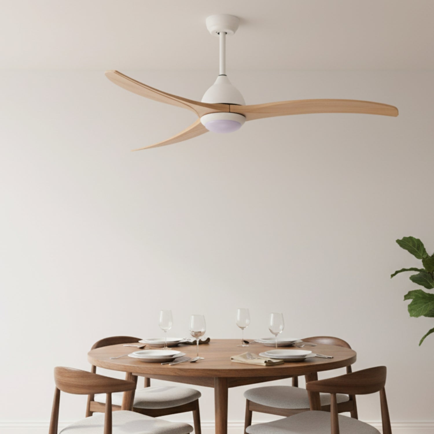 Osna - 52" Indoor/Outdoor Ceiling Fan with LED Light, Remote, 6 Speeds
