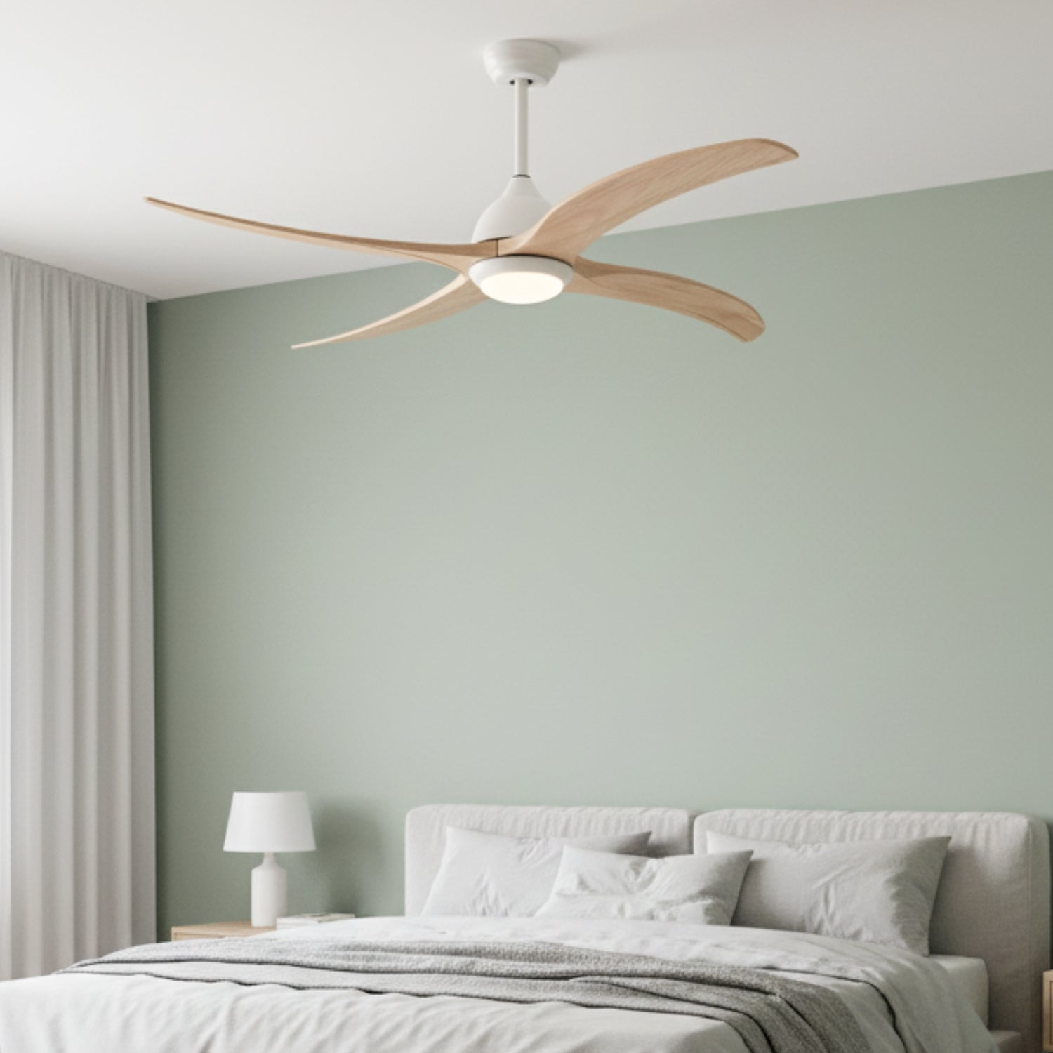 Osna - 52" Indoor/Outdoor Ceiling Fan with LED Light, Remote, 6 Speeds