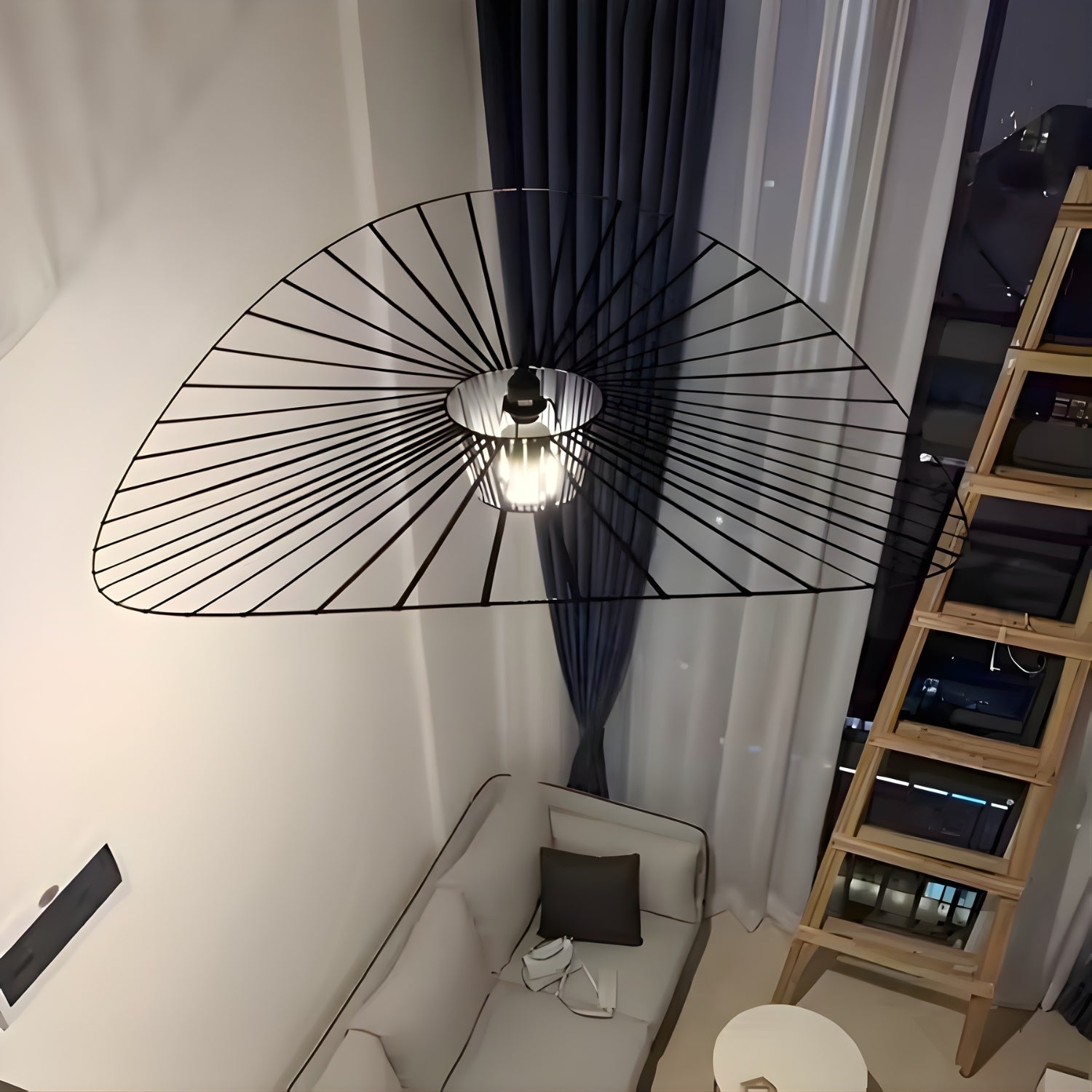 Weil - Italian-Inspired Nordic Modern Straw Hat Ceiling Lamp Creative Designer Chandelier Light Fixture