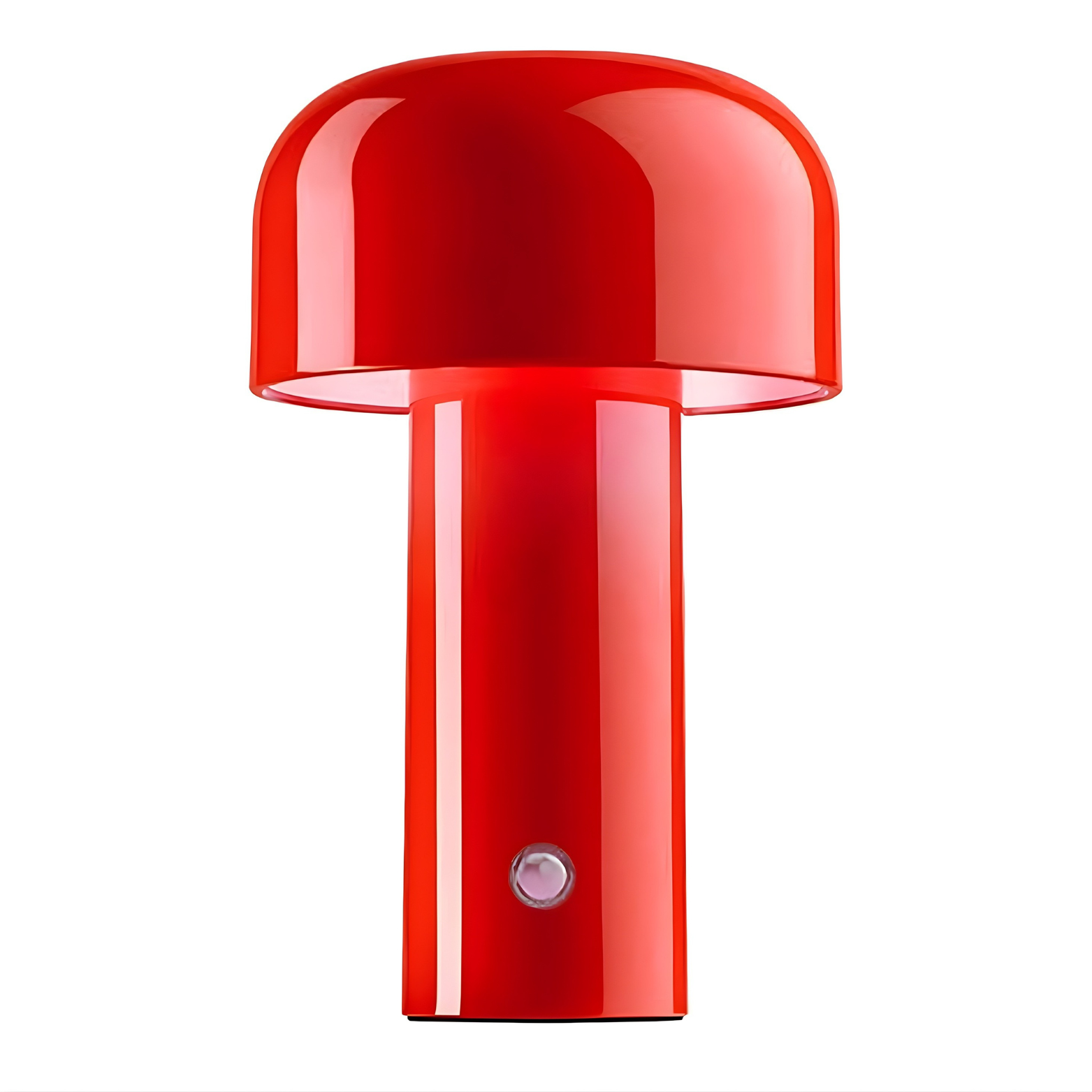 Red outdoor lamp with a white background