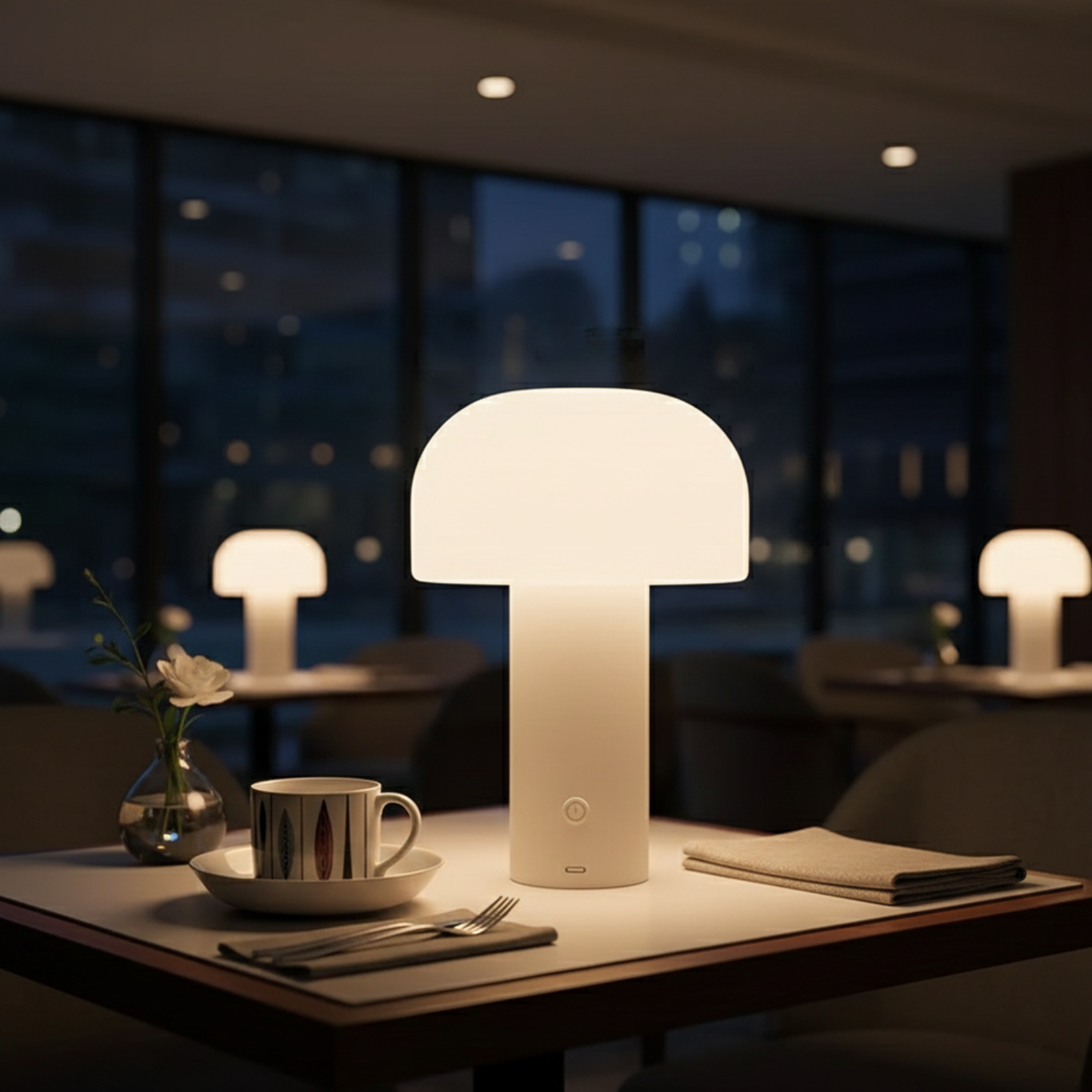 Hatz - 8" LED Wireless Iron Mushroom Lamp