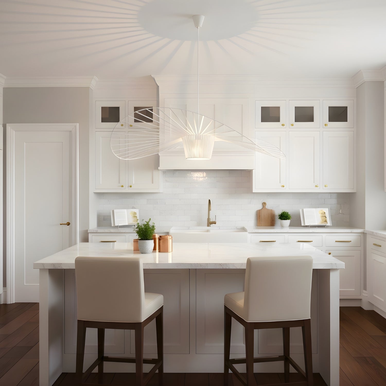 Weil - Italian-Inspired Nordic Modern Straw Hat Ceiling Lamp Creative Designer Chandelier Light Fixture