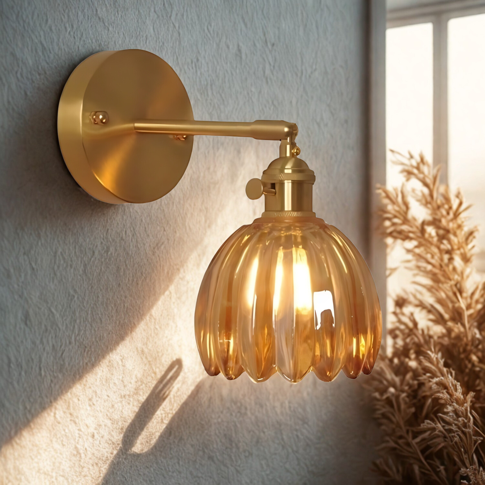 Retro Tulip Glass Wall Sconce