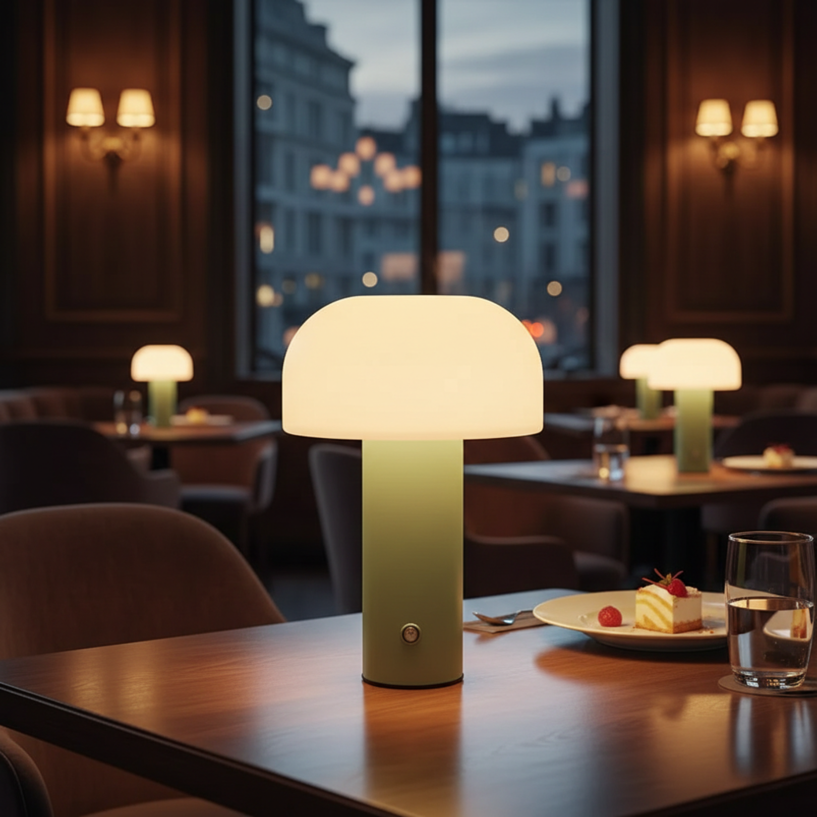 Hatz - 8" LED Wireless Iron Mushroom Lamp