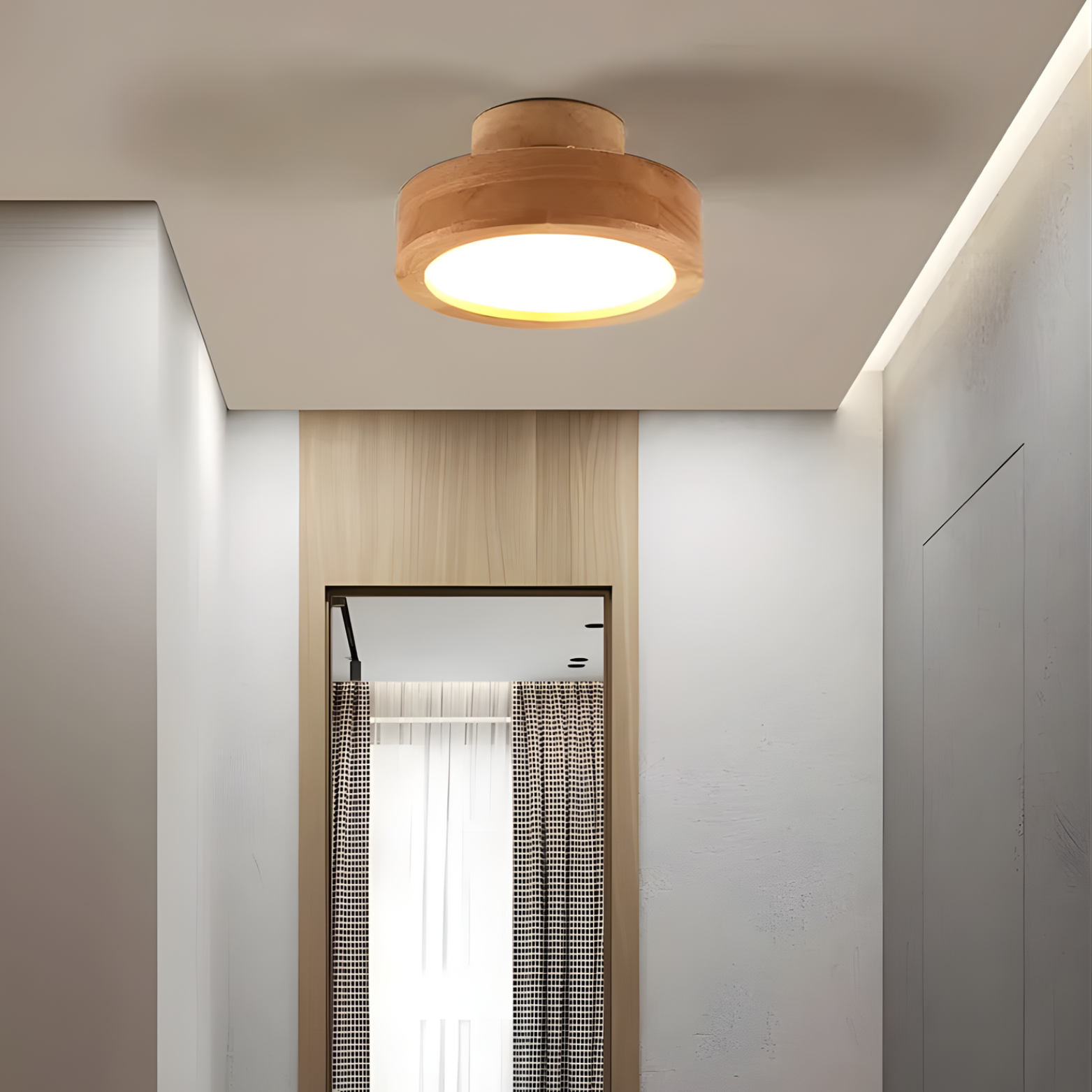 Ceiling light fixture in a modern interior setting