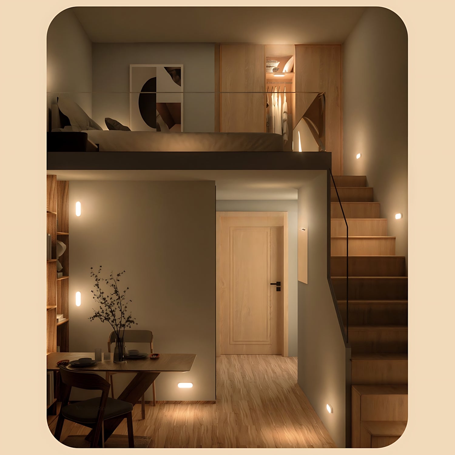 LED USB Rechargeable Wireless Motion Sensor Sticky Wall Lamp