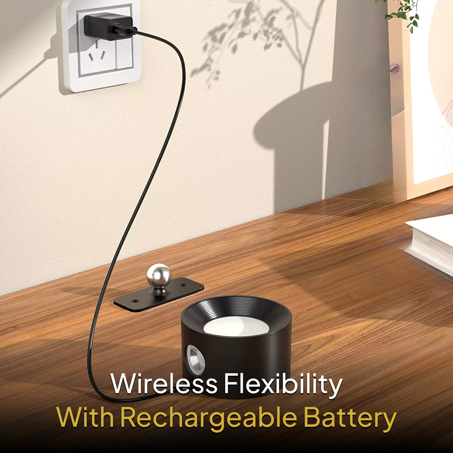 Alberheim | 3" Adhesive No Drill Wireless USB Spotlight 360° | Remote Control