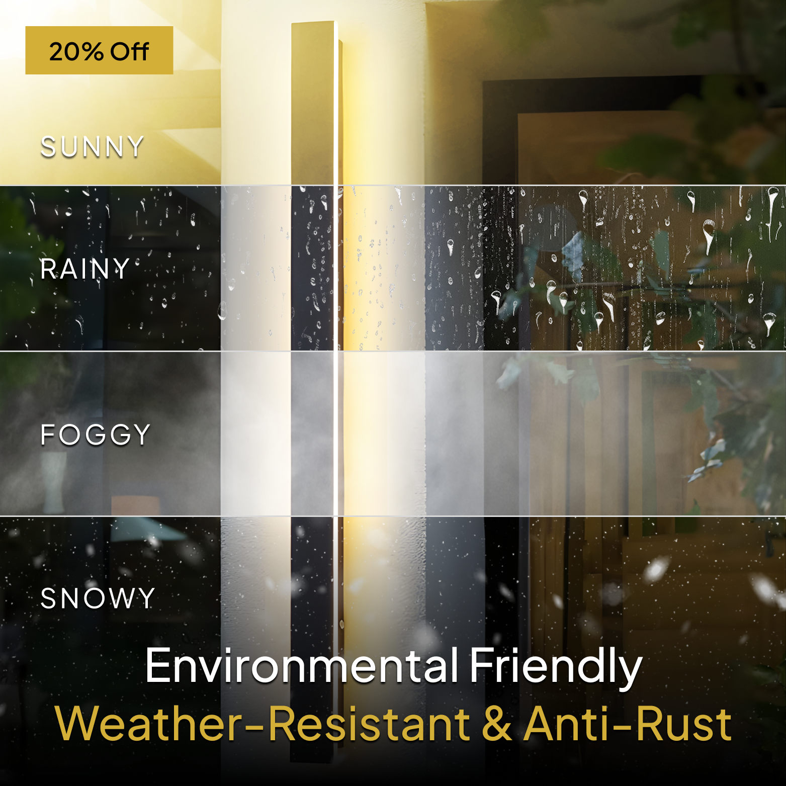 Zell | Waterproof 11" to 94" Outdoor Linear LED Wall Light