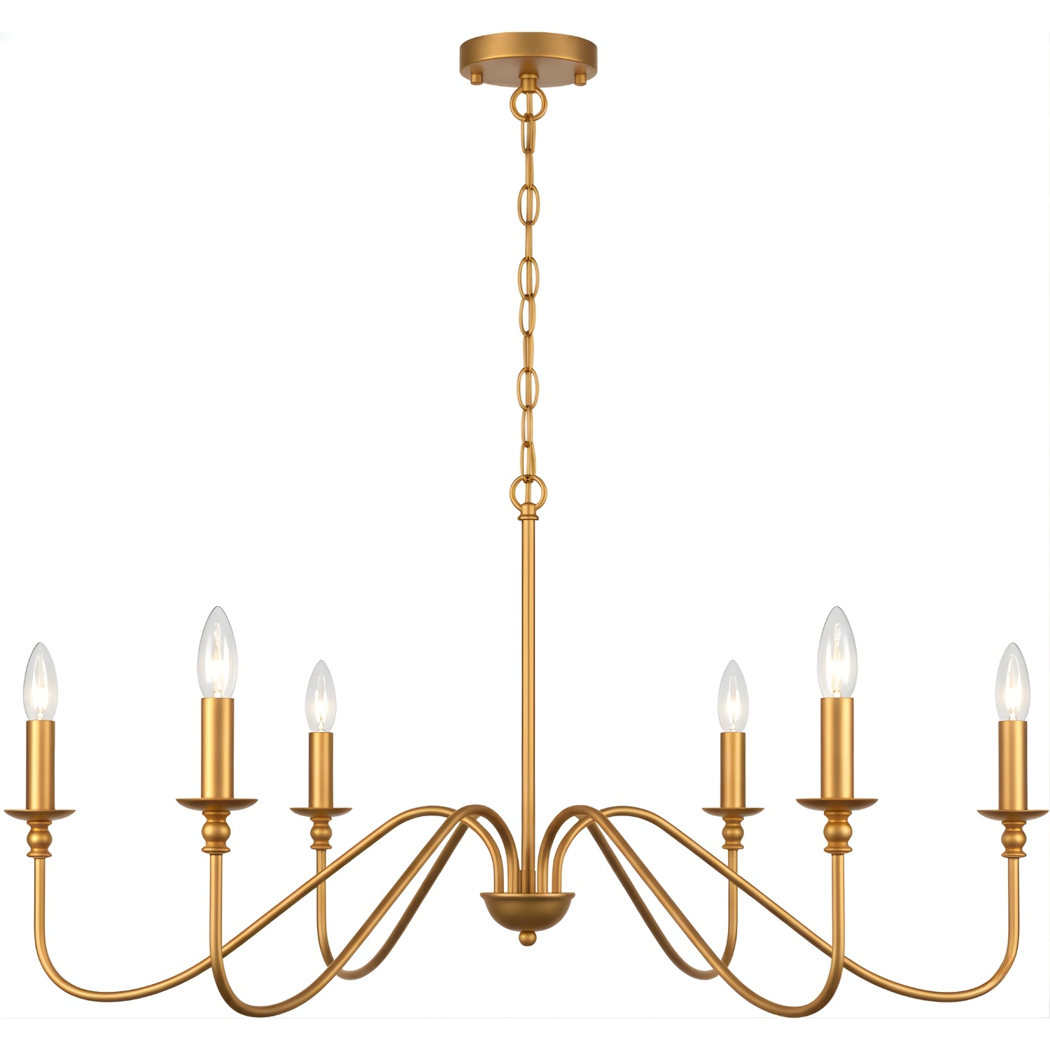 Niva - 35" Retro Loft Vintage American Style E14 Ceiling Chandelier Light, Black & Gold Modern Industrial Fixture