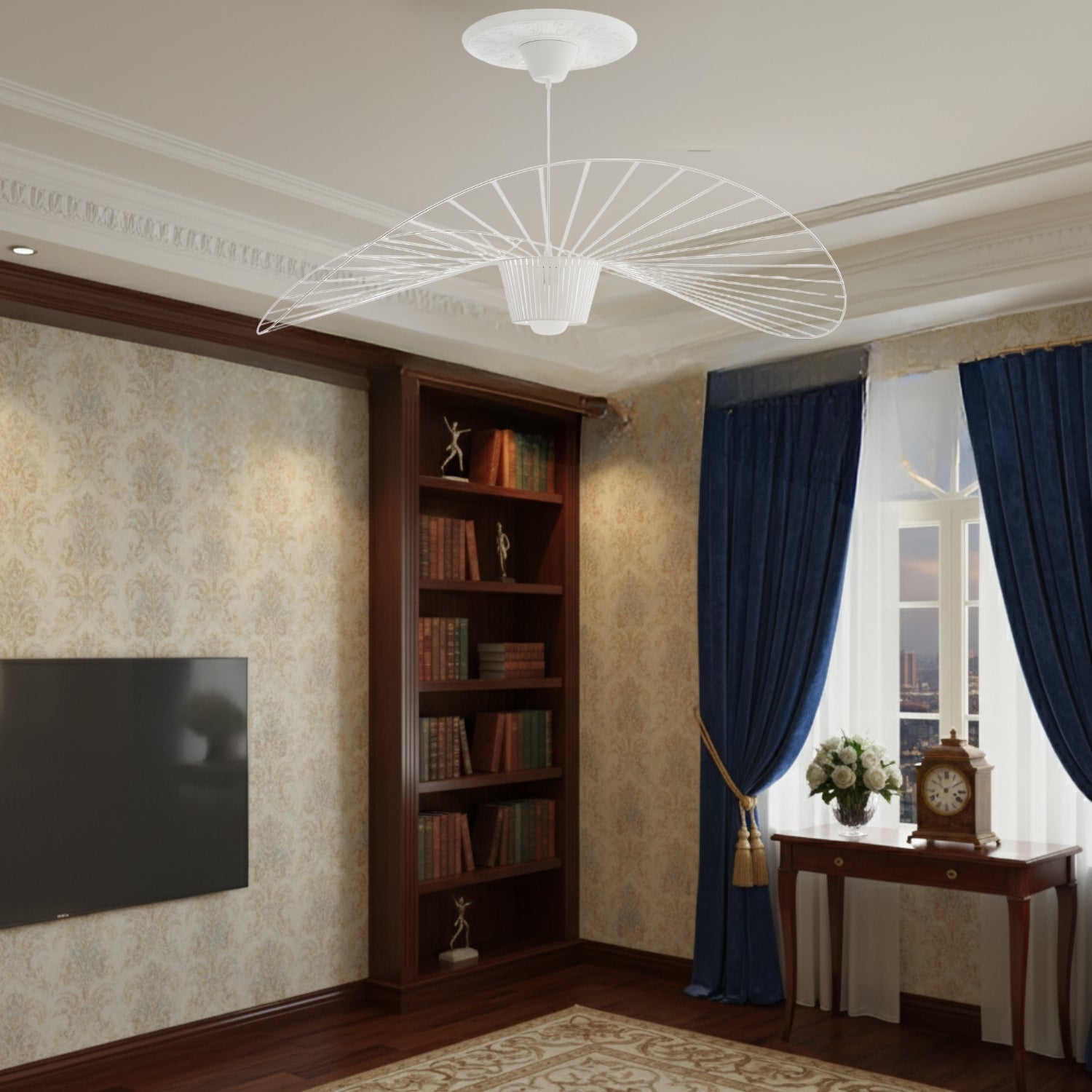 Weil - Italian-Inspired Nordic Modern Straw Hat Ceiling Lamp Creative Designer Chandelier Light Fixture