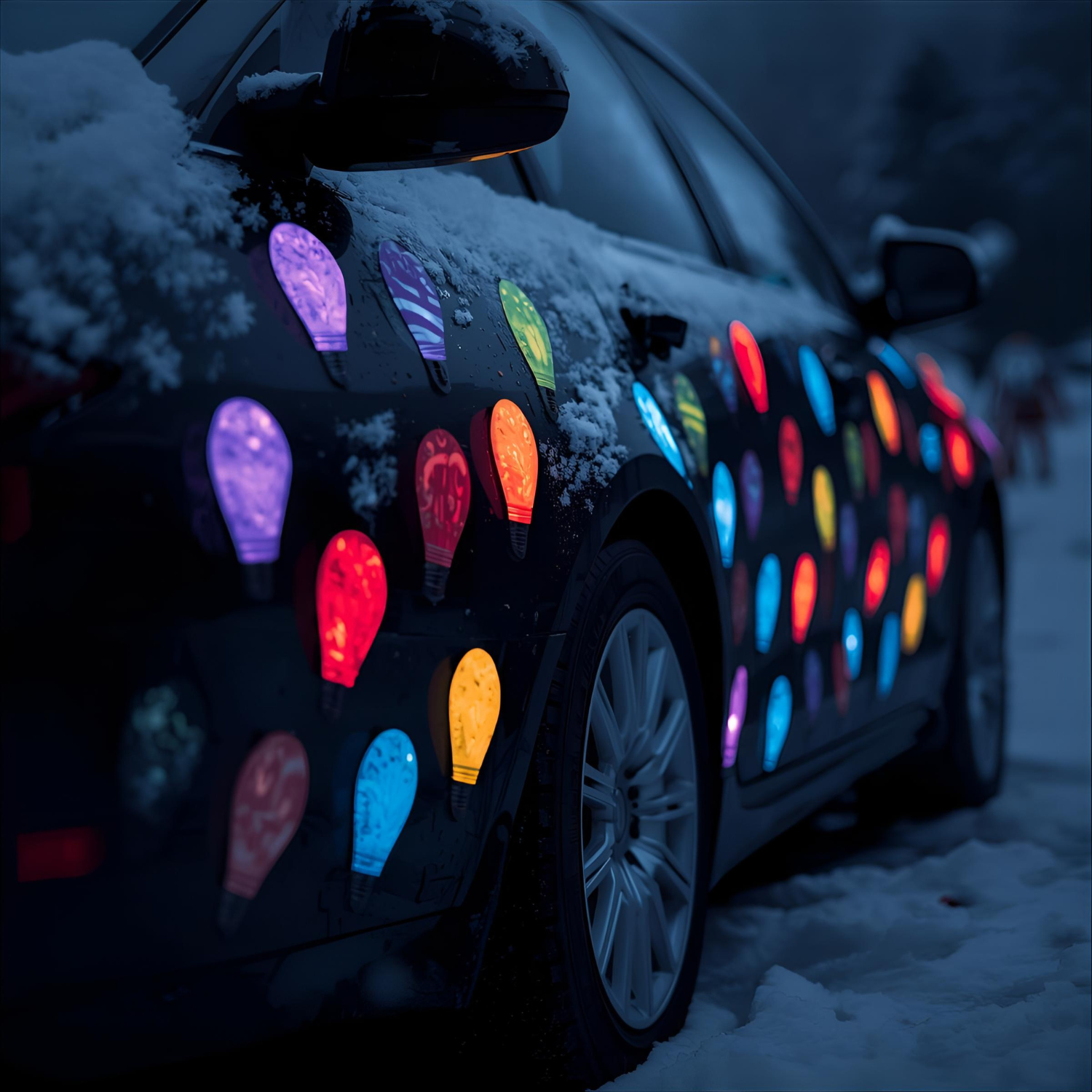 Car Christmas Reflective Magnetic Bulbs (24)