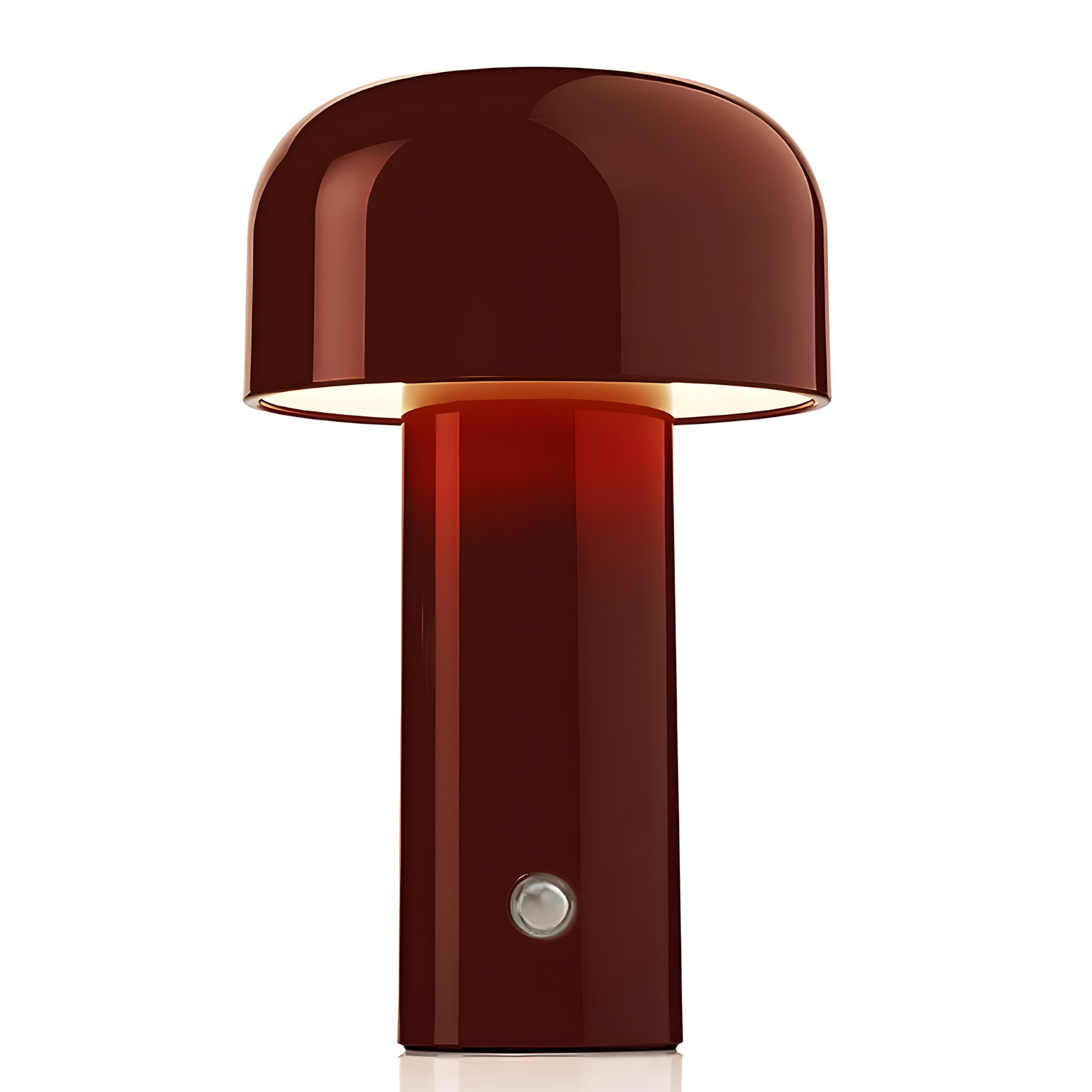Brown lamp with a glossy finish on a white background