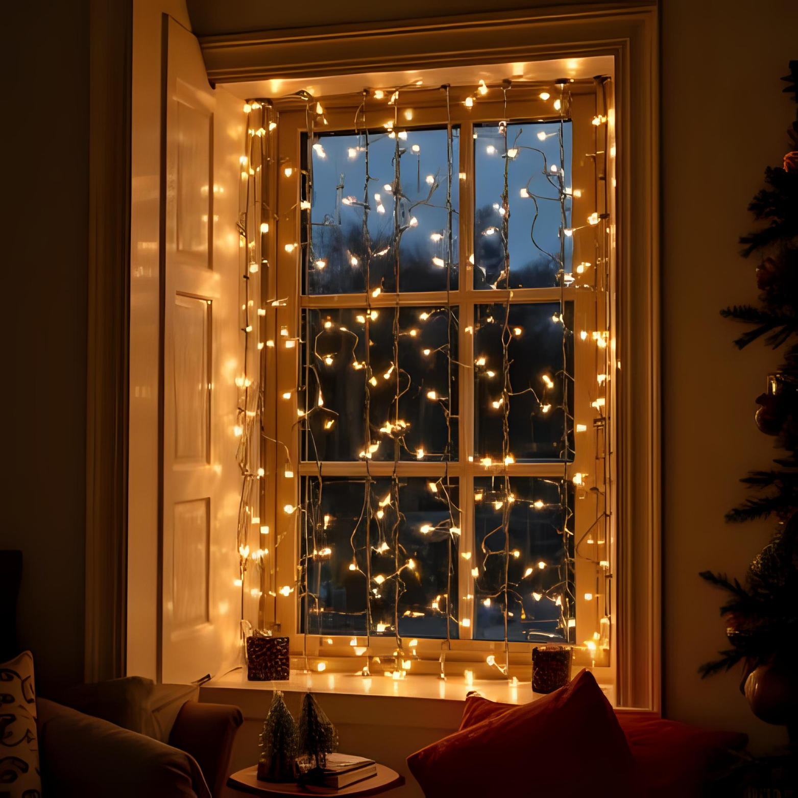 Outdoor Christmas Net LED Curtain Solar Light