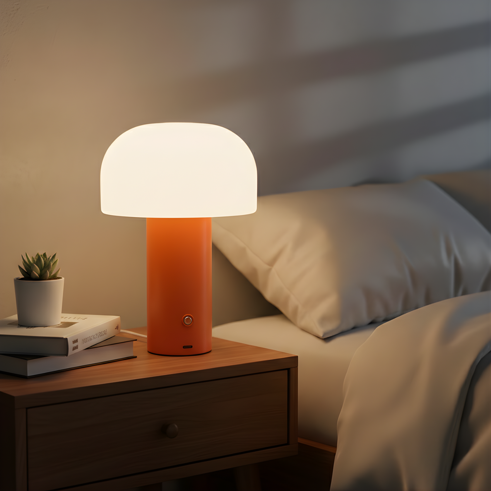 Hatz - 8" LED Wireless Iron Mushroom Lamp