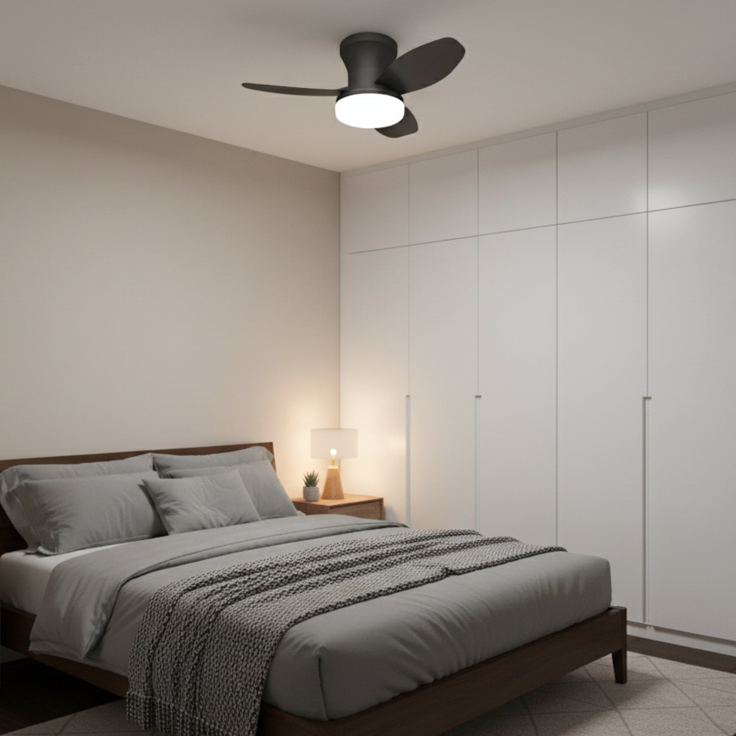 Brunn - 3 Blade Ceiling Fan with Dimmable LED & Remote Control