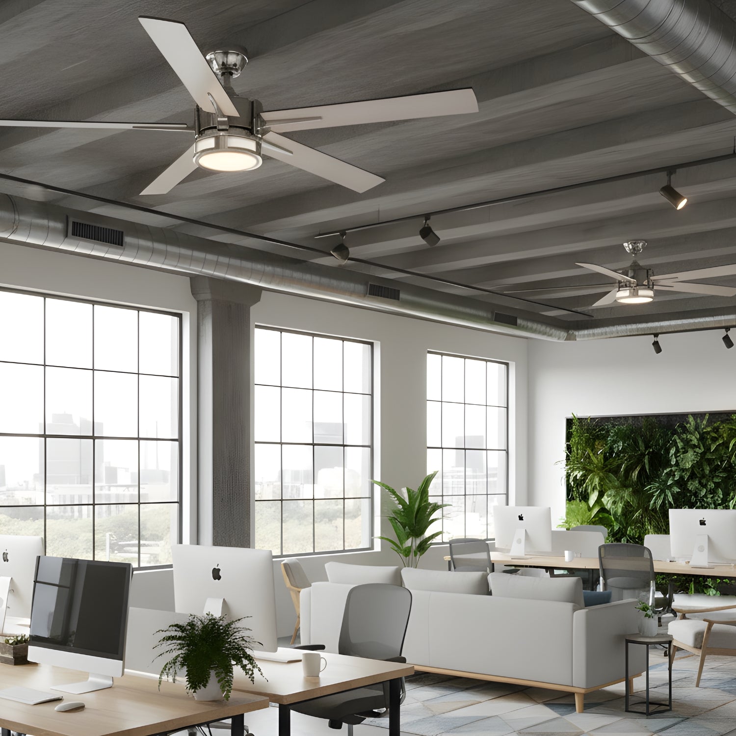 Elva – 56" Modern 6-Blade Ceiling Fan with LED Light & Remote
