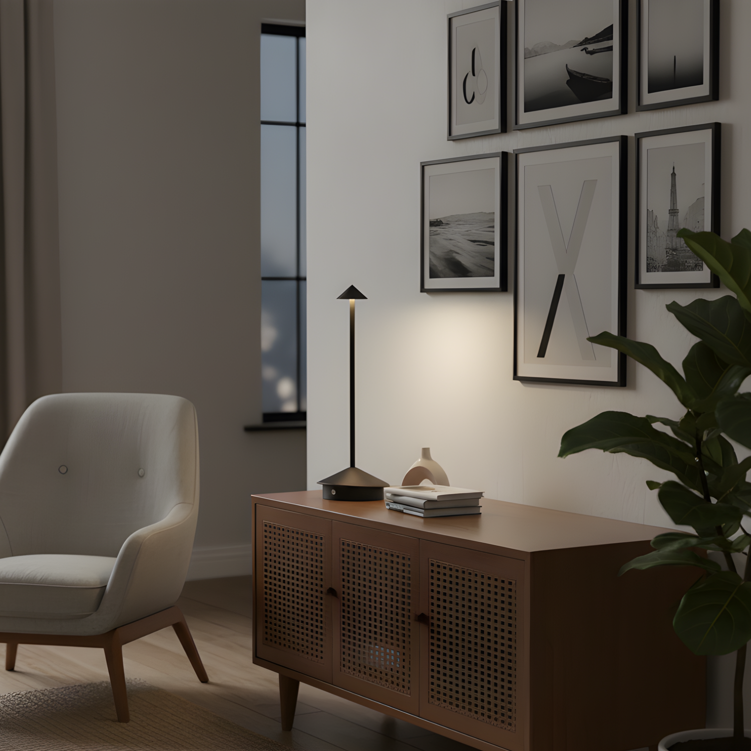 Aland | 11.8" Rechargeable Table Lamp | 360° Cordless LED Touch Light