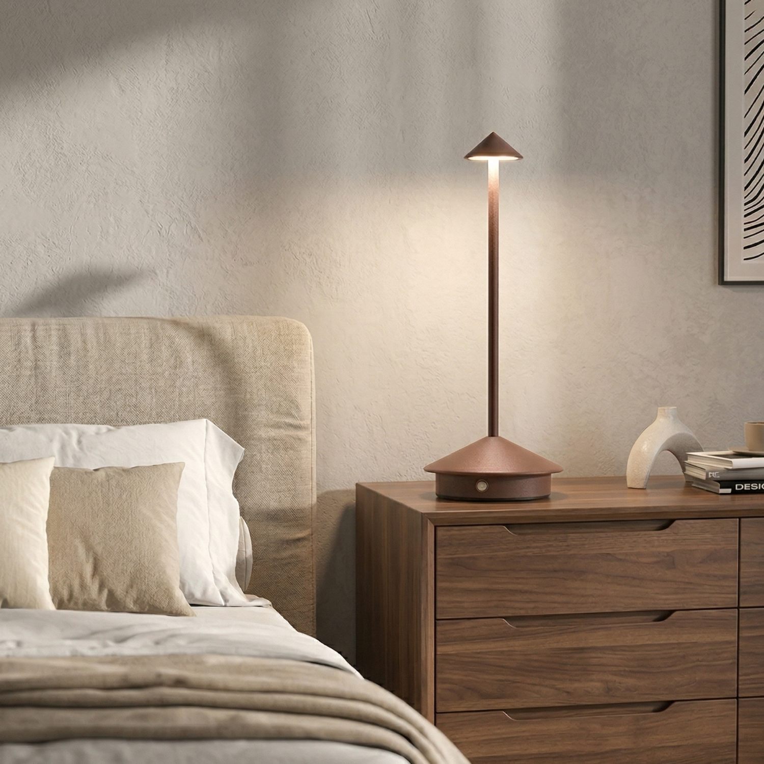 Aland | 11.8" Rechargeable Table Lamp | 360° Cordless LED Touch Light
