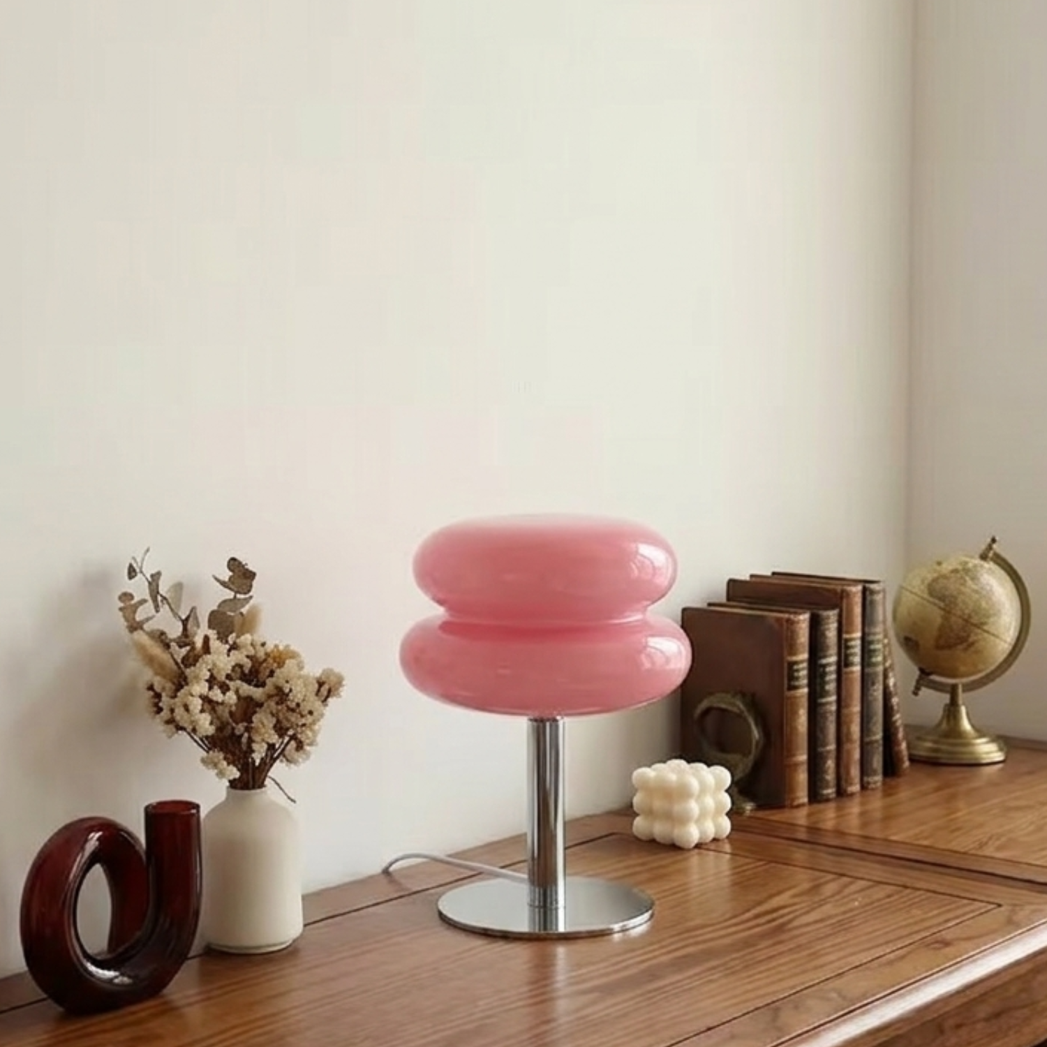 Glittertind | Macaron Glass Table Lamp – Trichromatic Dimming Light