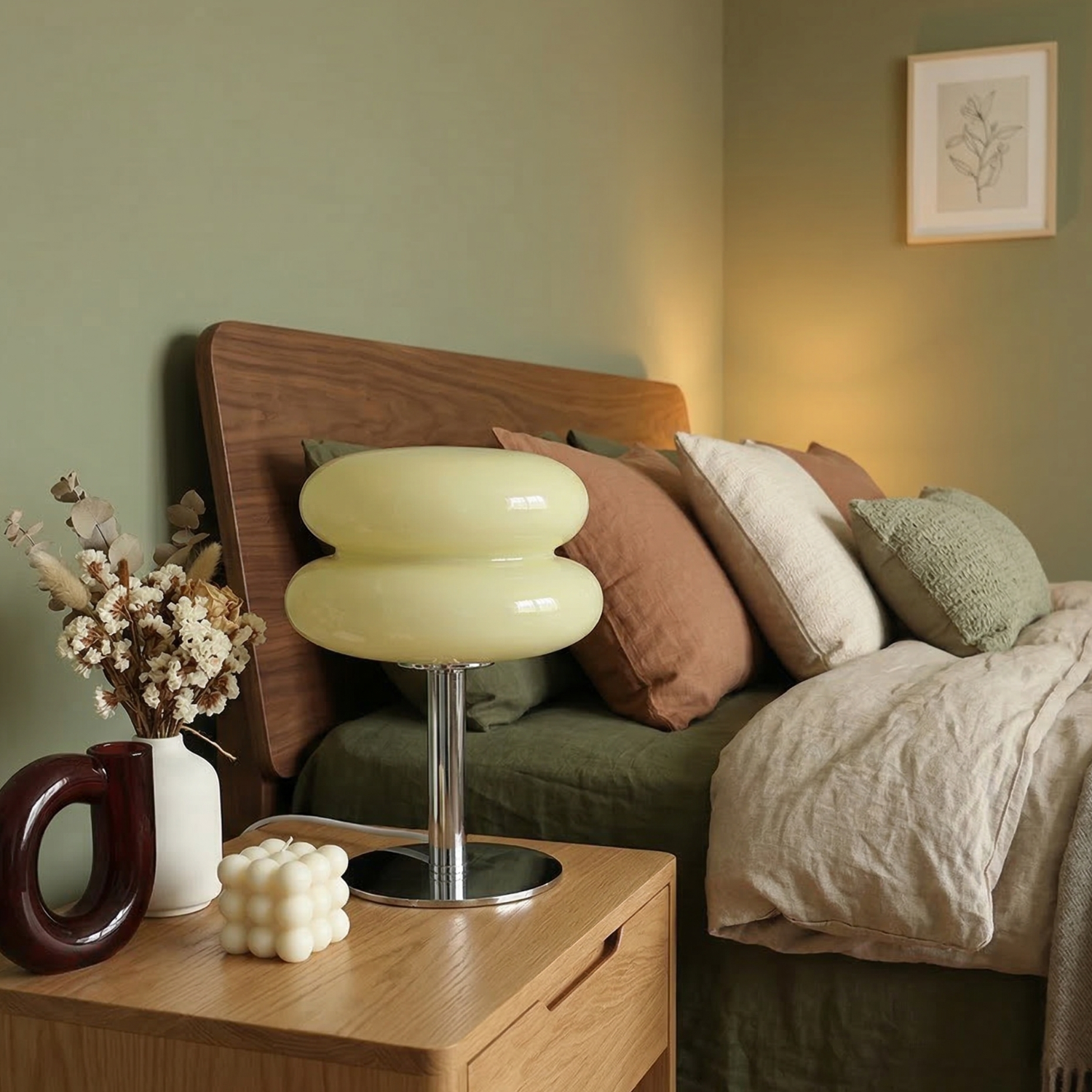 Glittertind | Macaron Glass Table Lamp – Trichromatic Dimming Light