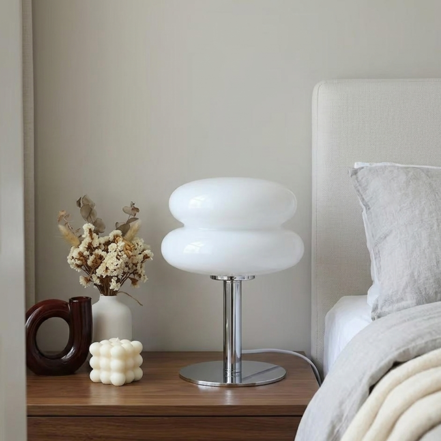 Glittertind | Macaron Glass Table Lamp – Trichromatic Dimming Light