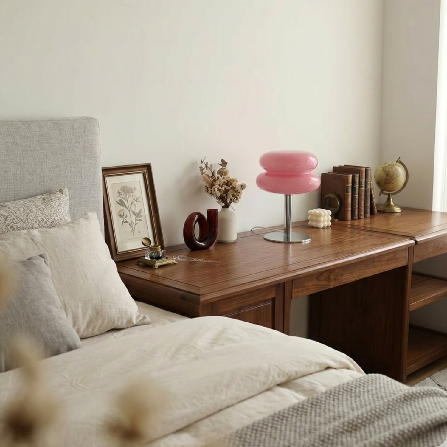 Glittertind | Macaron Glass Table Lamp – Trichromatic Dimming Light
