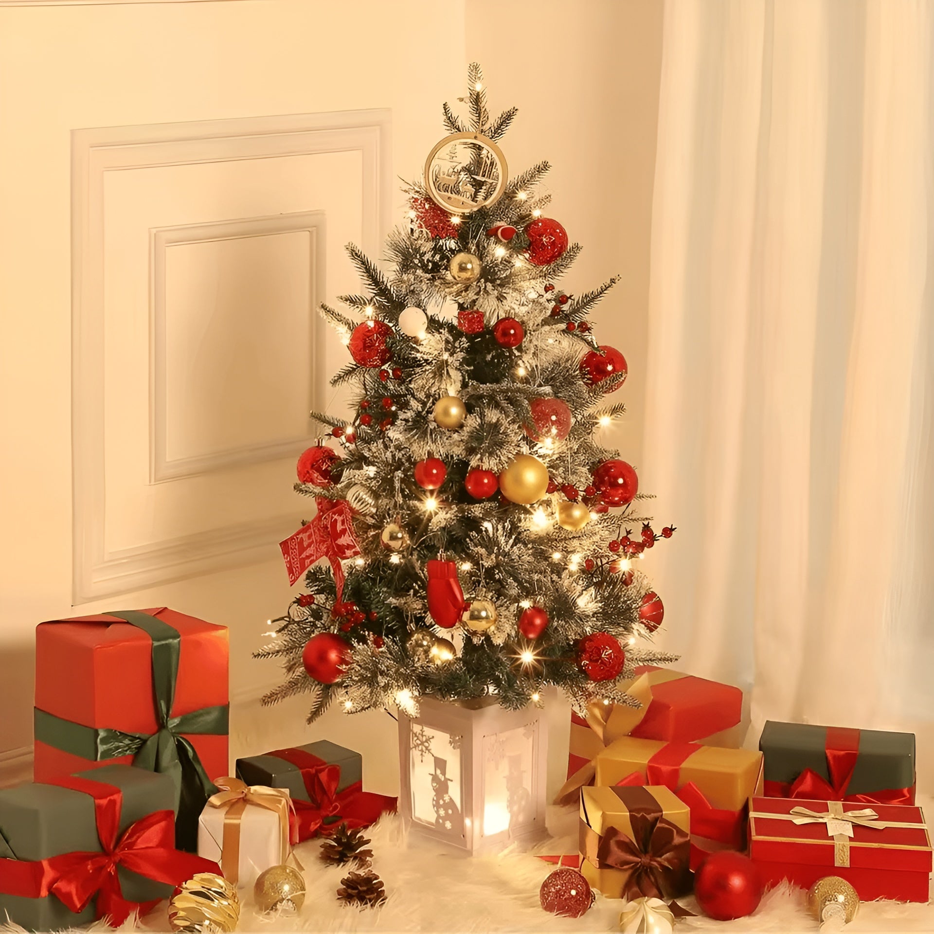 3 Ft LED Xmas Tree With Artificial Snow