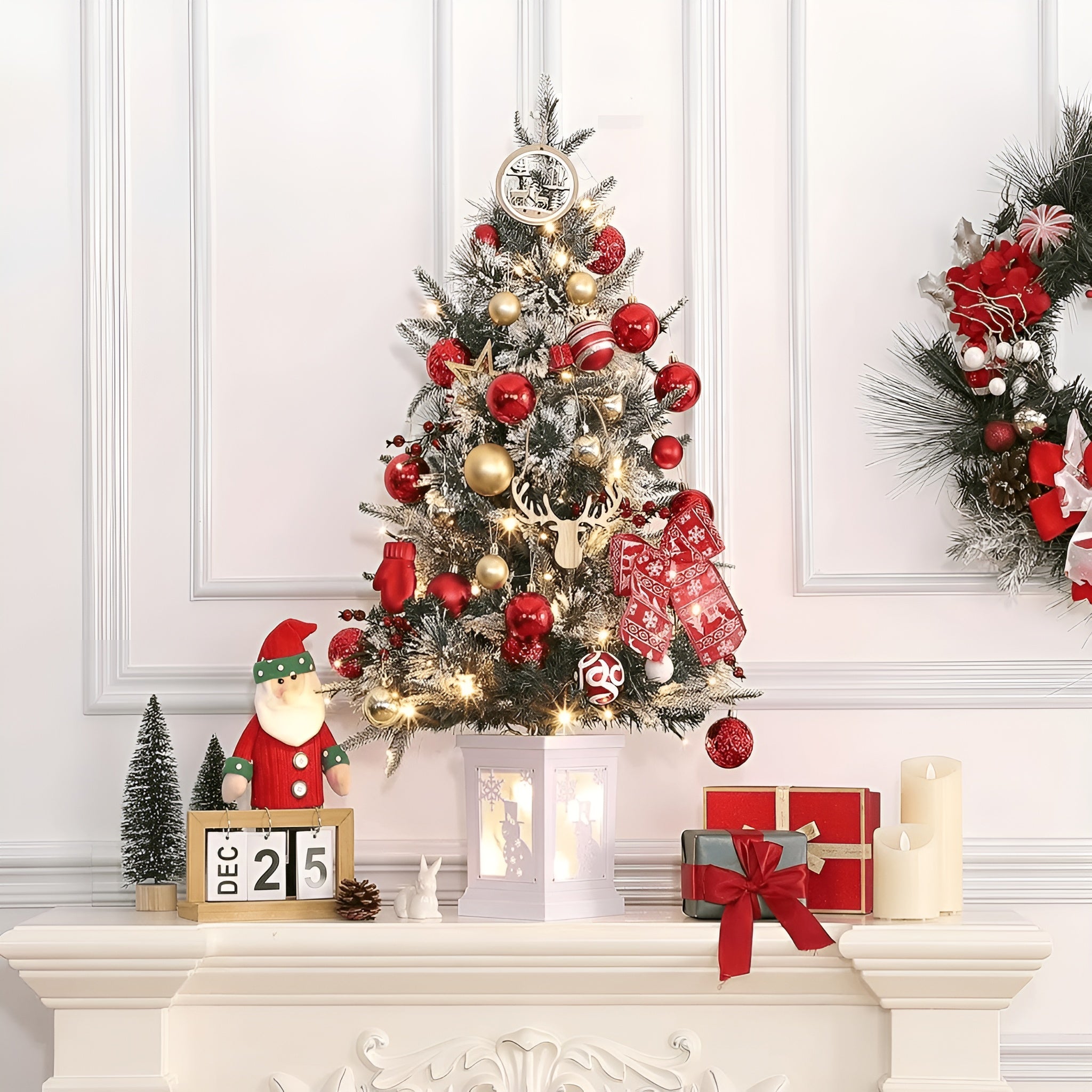 3 Ft LED Xmas Tree With Artificial Snow