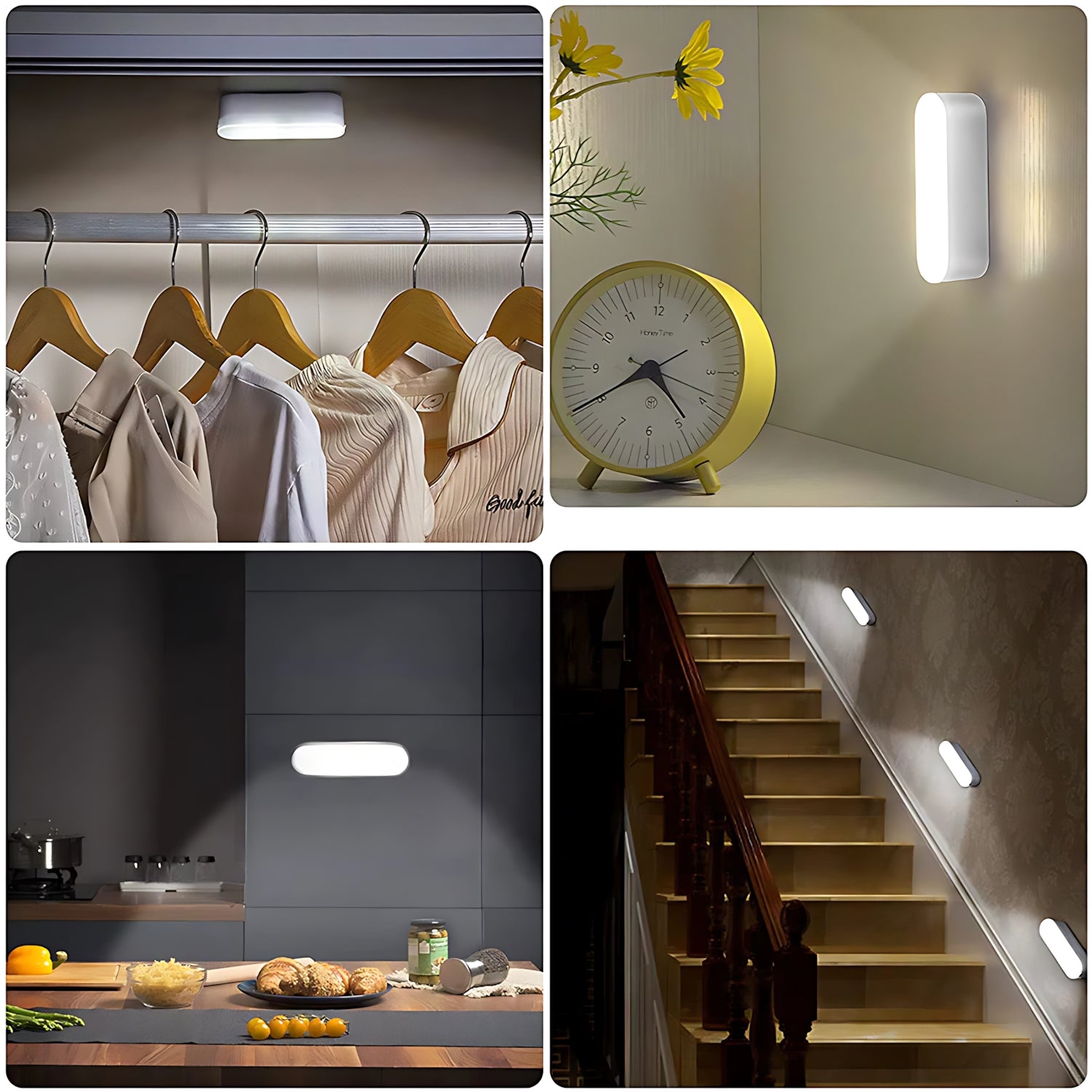 LED USB Rechargeable Wireless Motion Sensor Sticky Wall Lamp