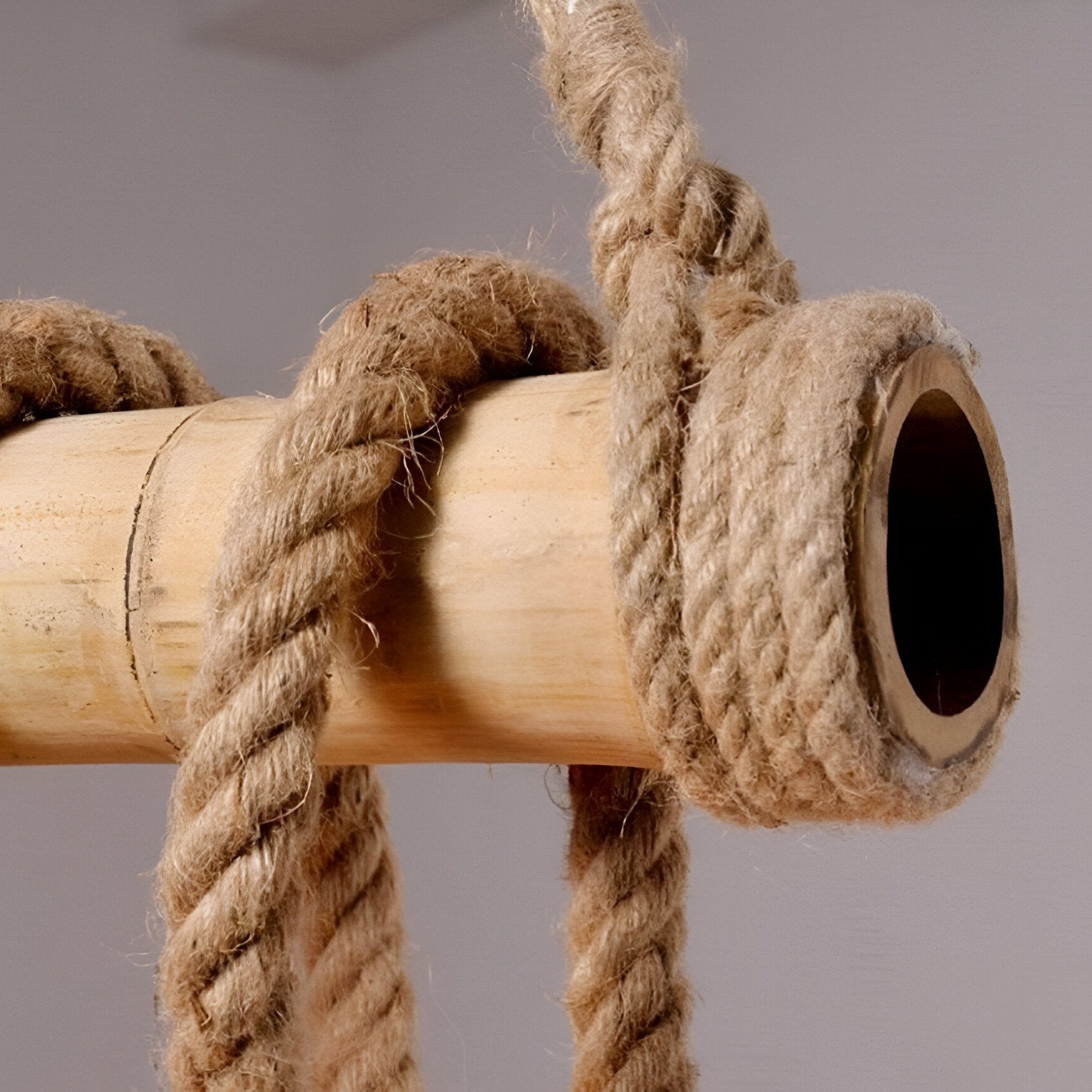 Bamboo rope pendant light