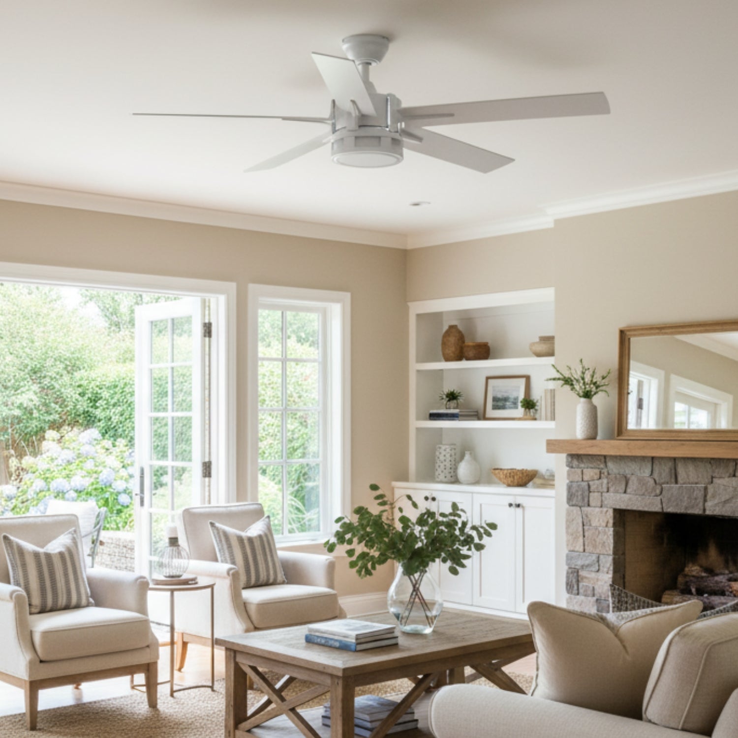 Elva – 56" Modern 6-Blade Ceiling Fan with LED Light & Remote